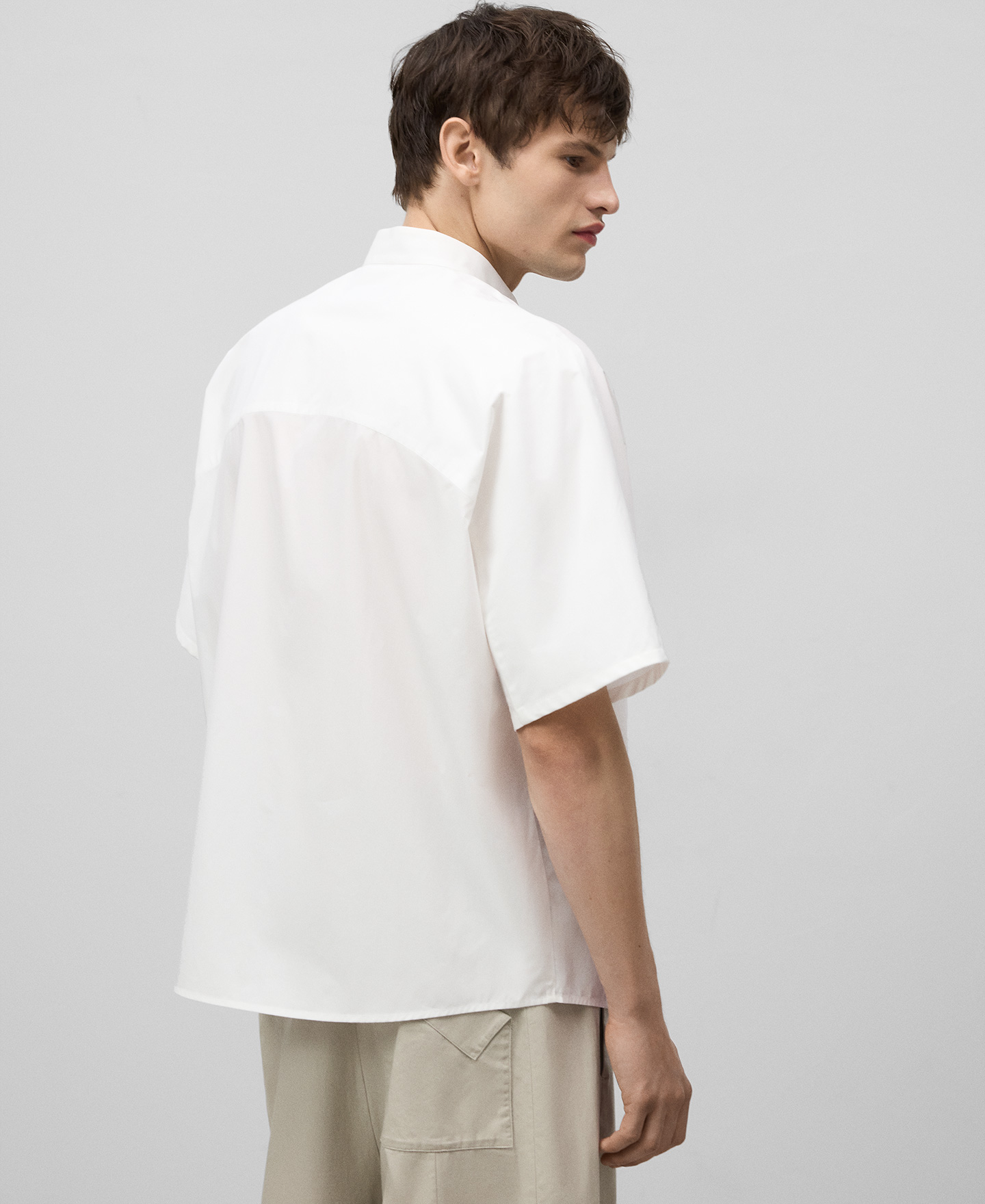 Mandarin collar oversize shirt man image number 2