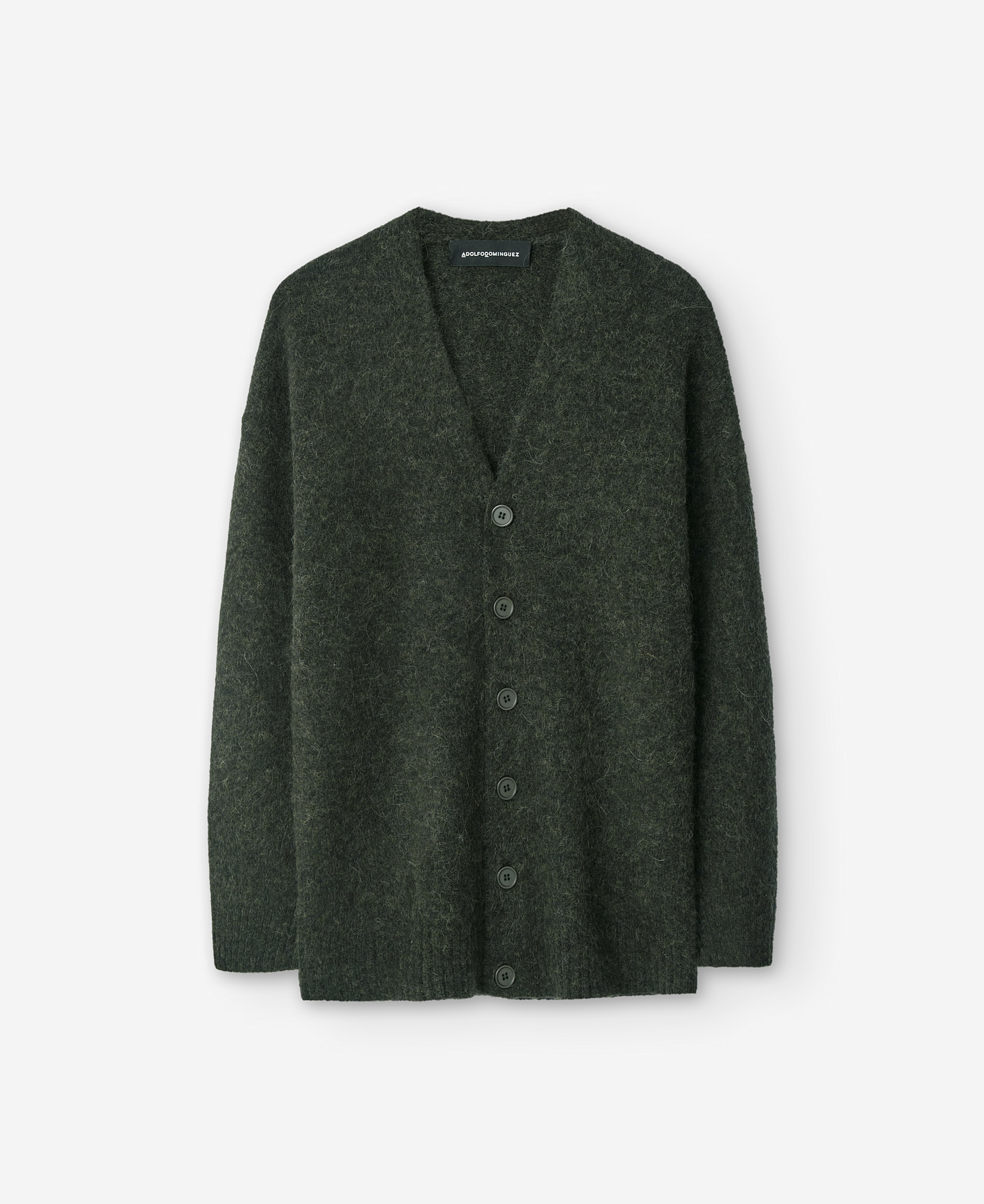 Green alpaca knit cardigan for men image number 4