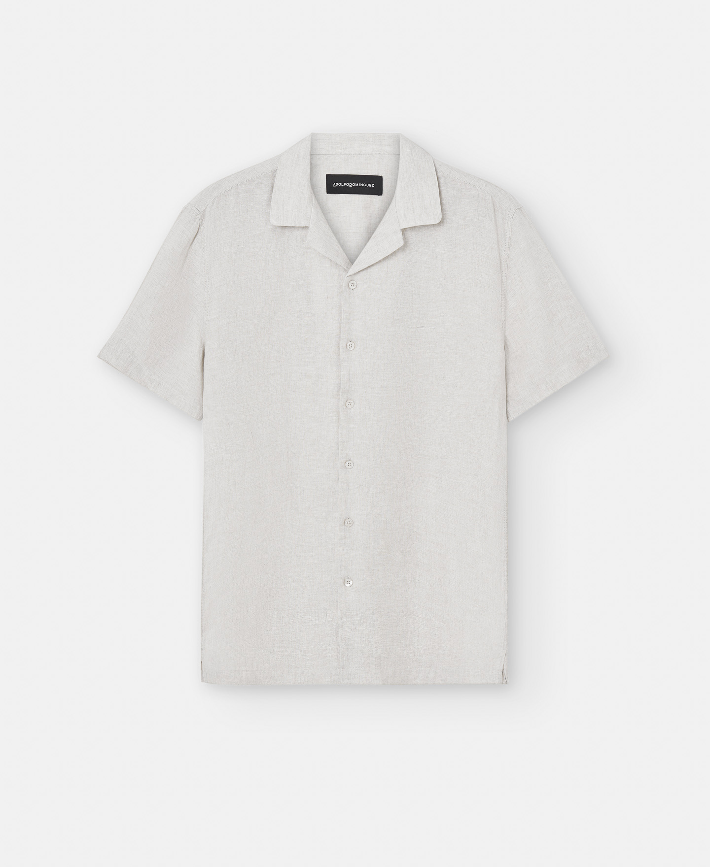 Bowling neck linen shirt image number 4