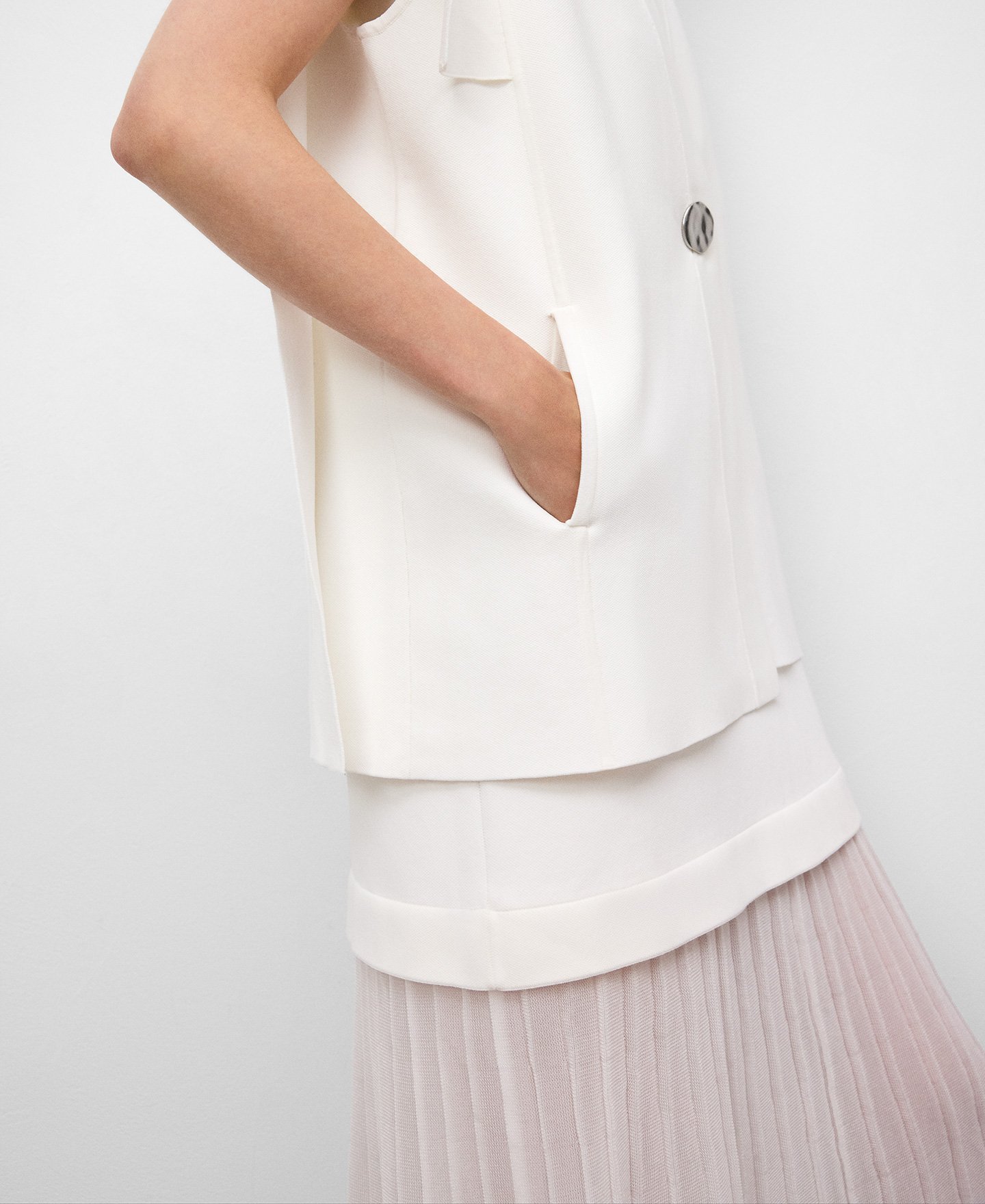 Knit vest with side panels woman image number 3