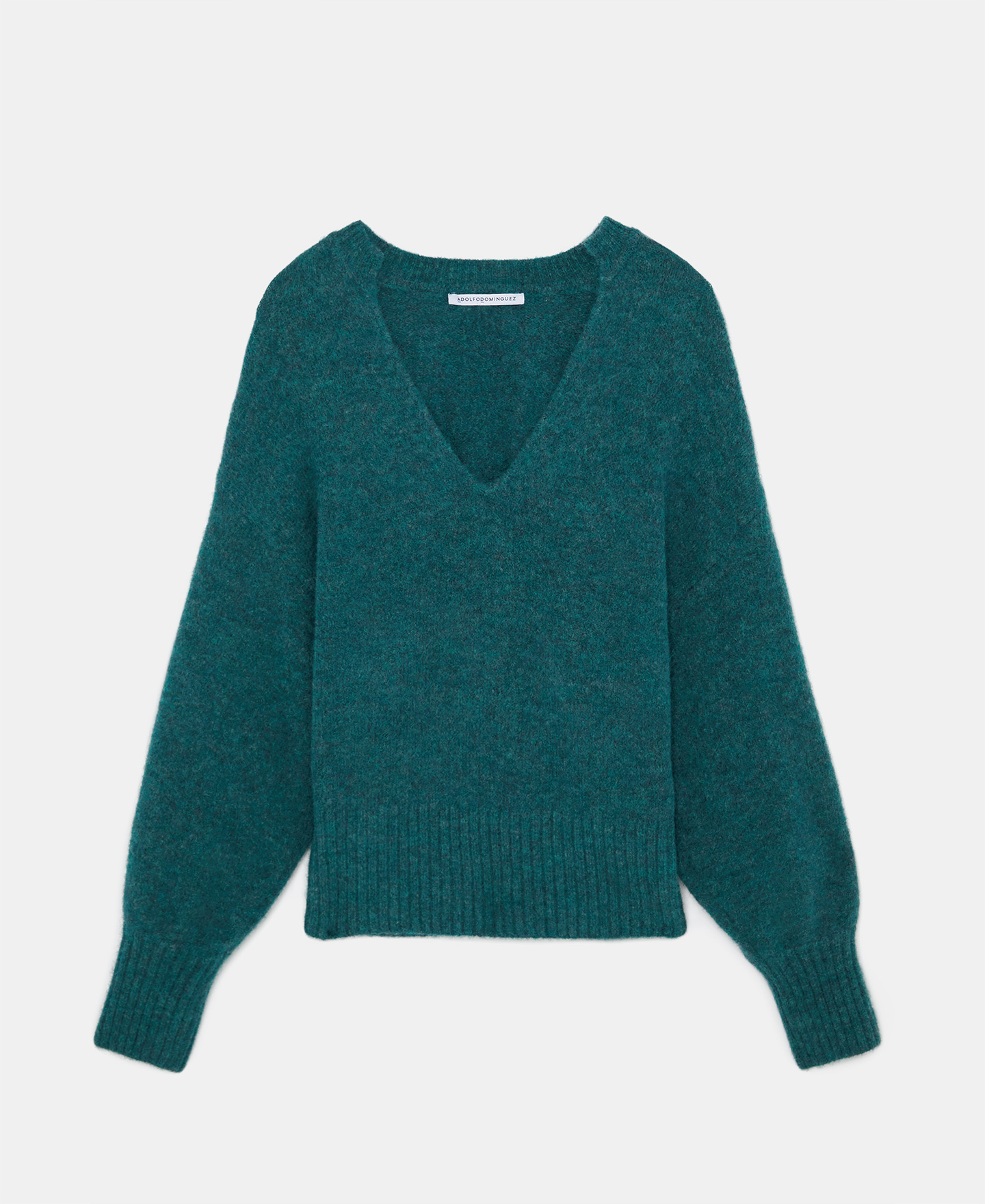 Pull avec décolleté en V et manches bouffantes image number 4