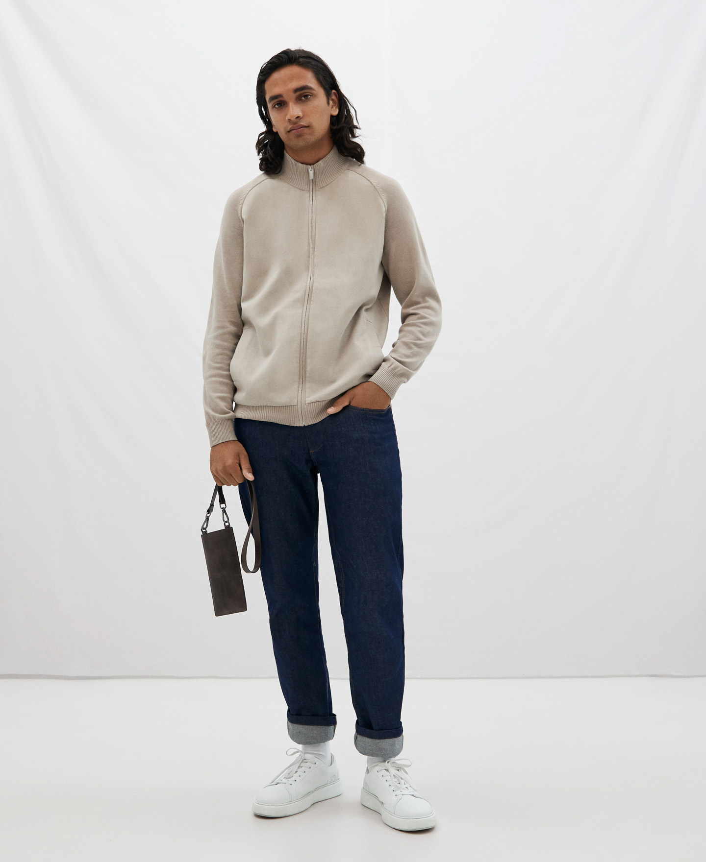 Knitted jacket with zip image number 1