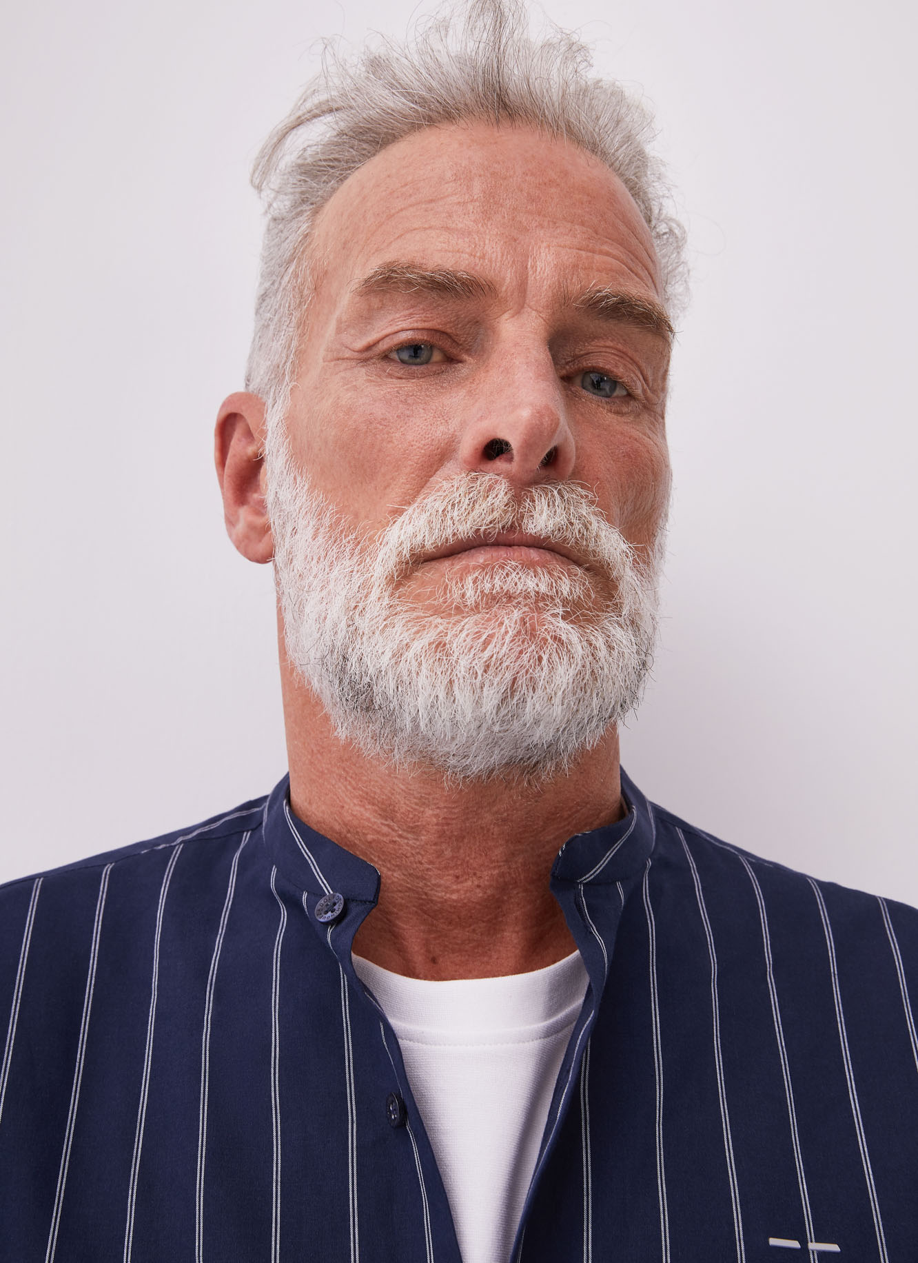Mandarin collar cotton shirt image number 5