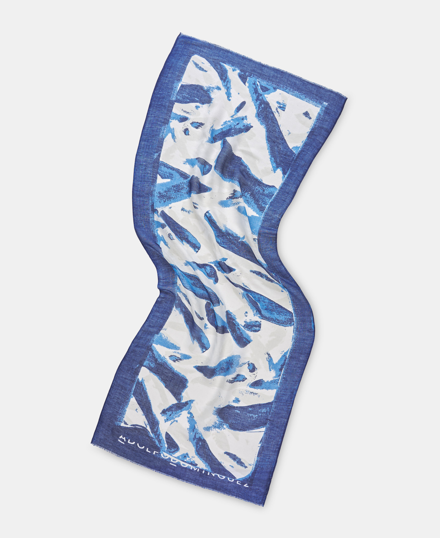 Atlantic print shawl in linen and modal image number 1