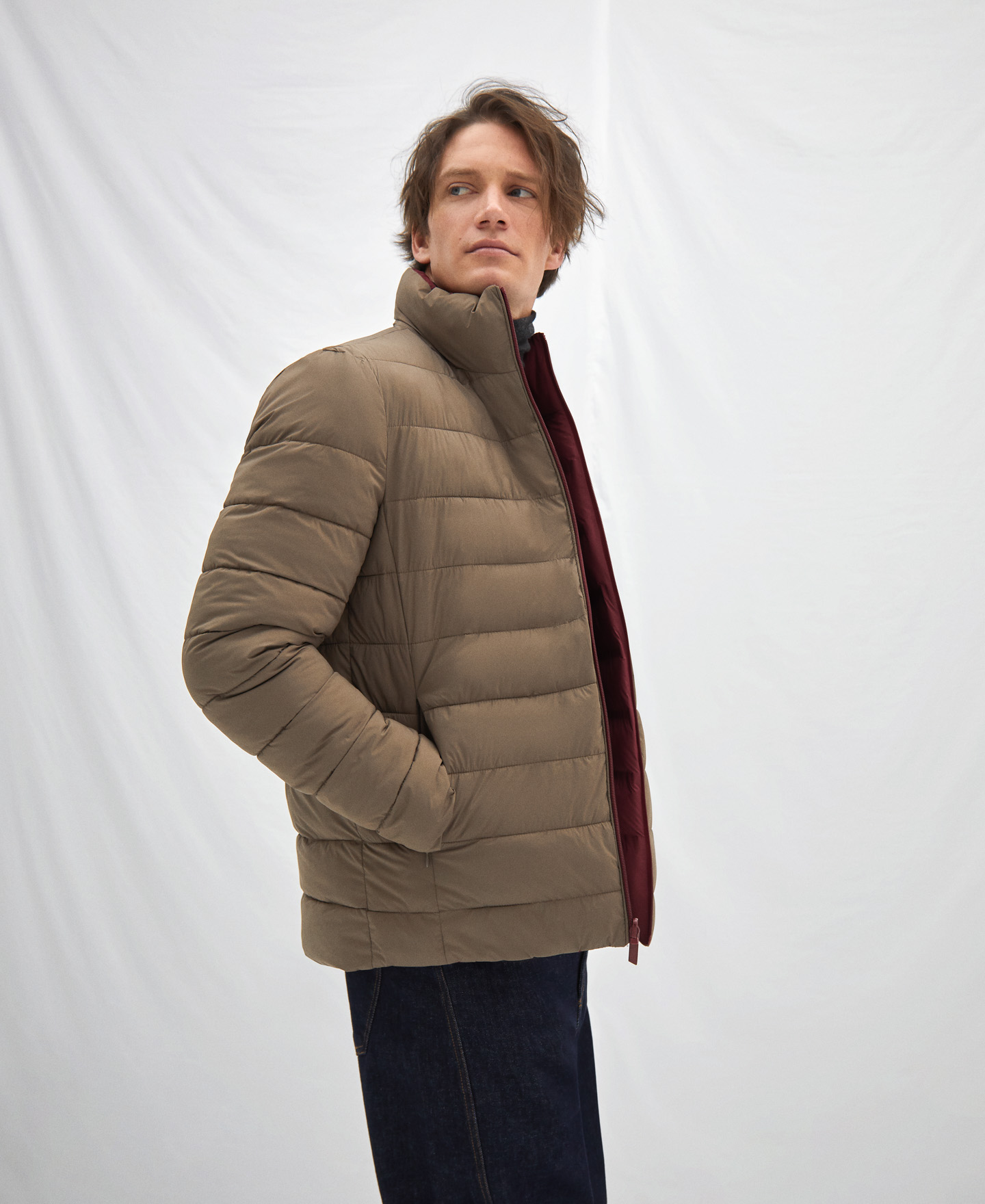Reversible nylon padded jacket image number 5