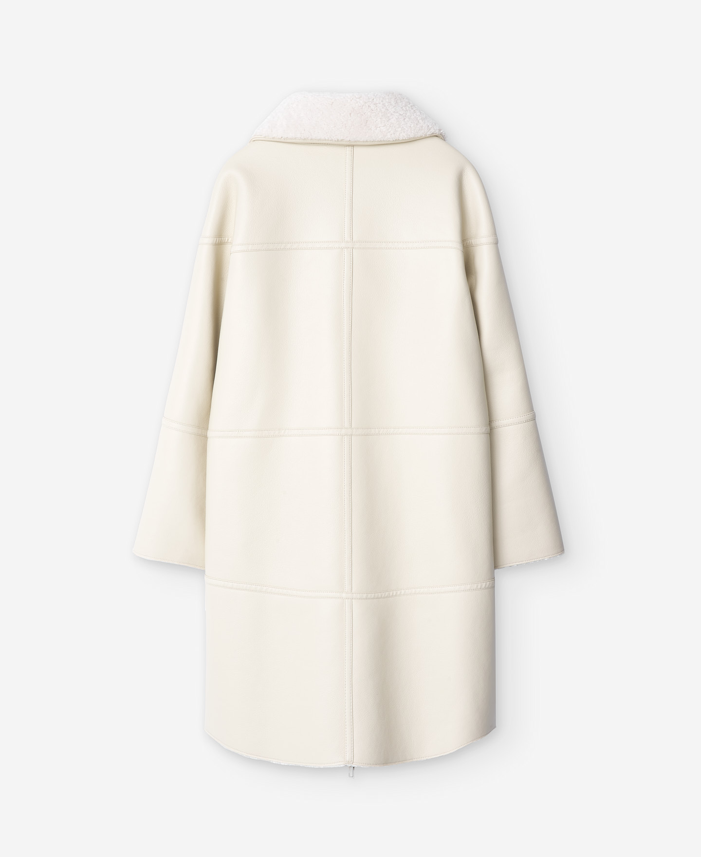 Leather texture long coat for women image number 5