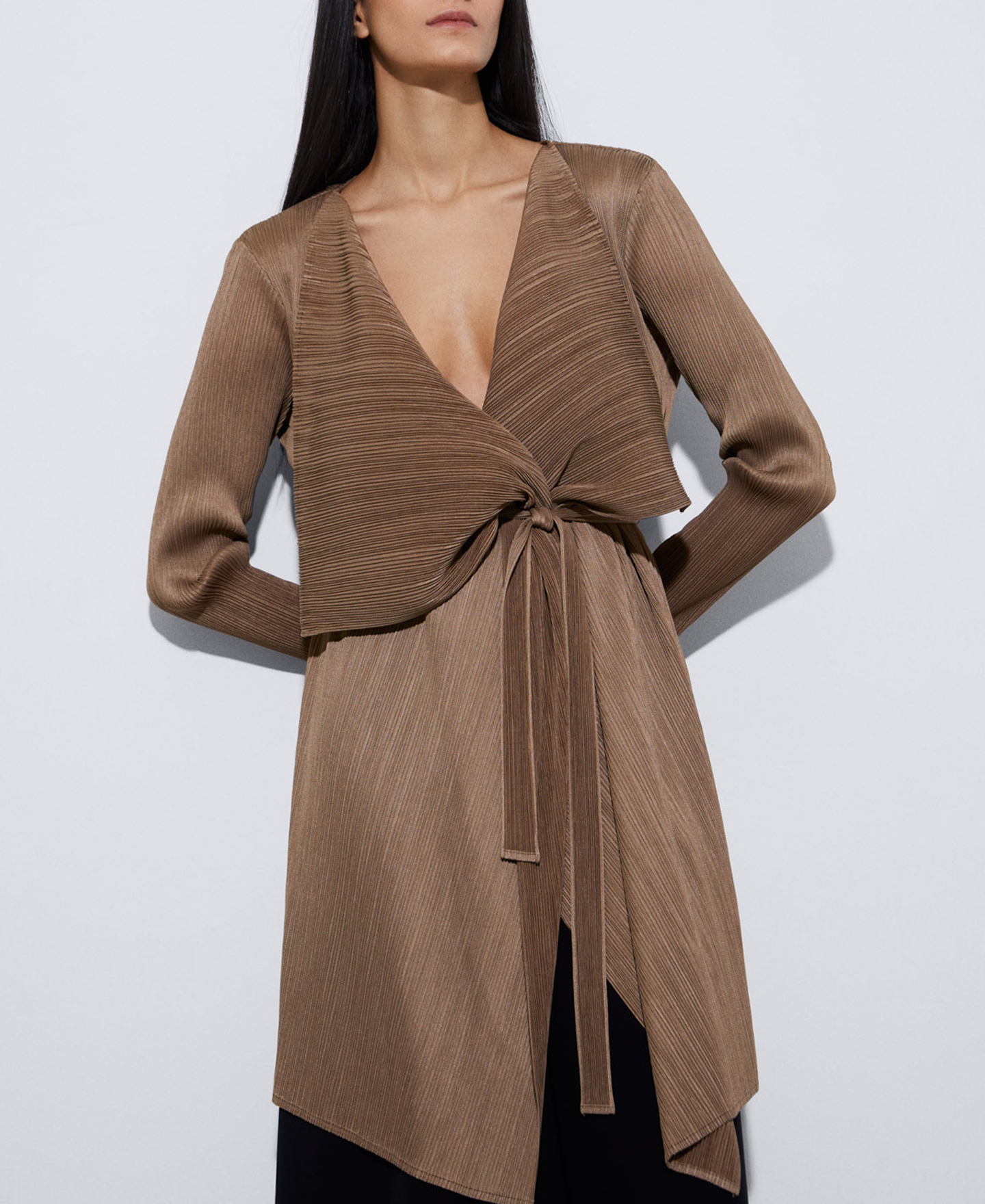 Asymmetric crinkle jacket image number 0