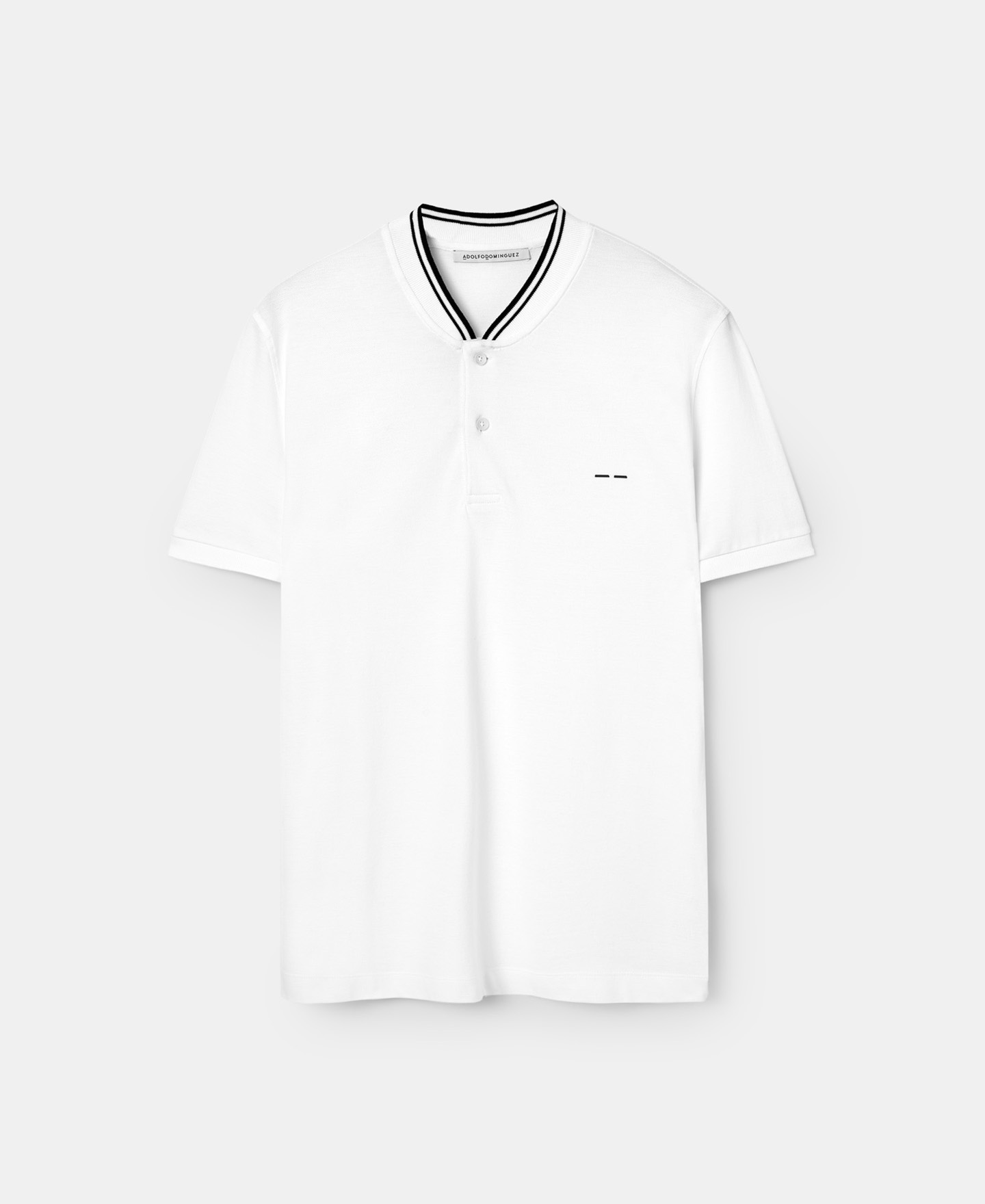 White pique polo shirt image number 4