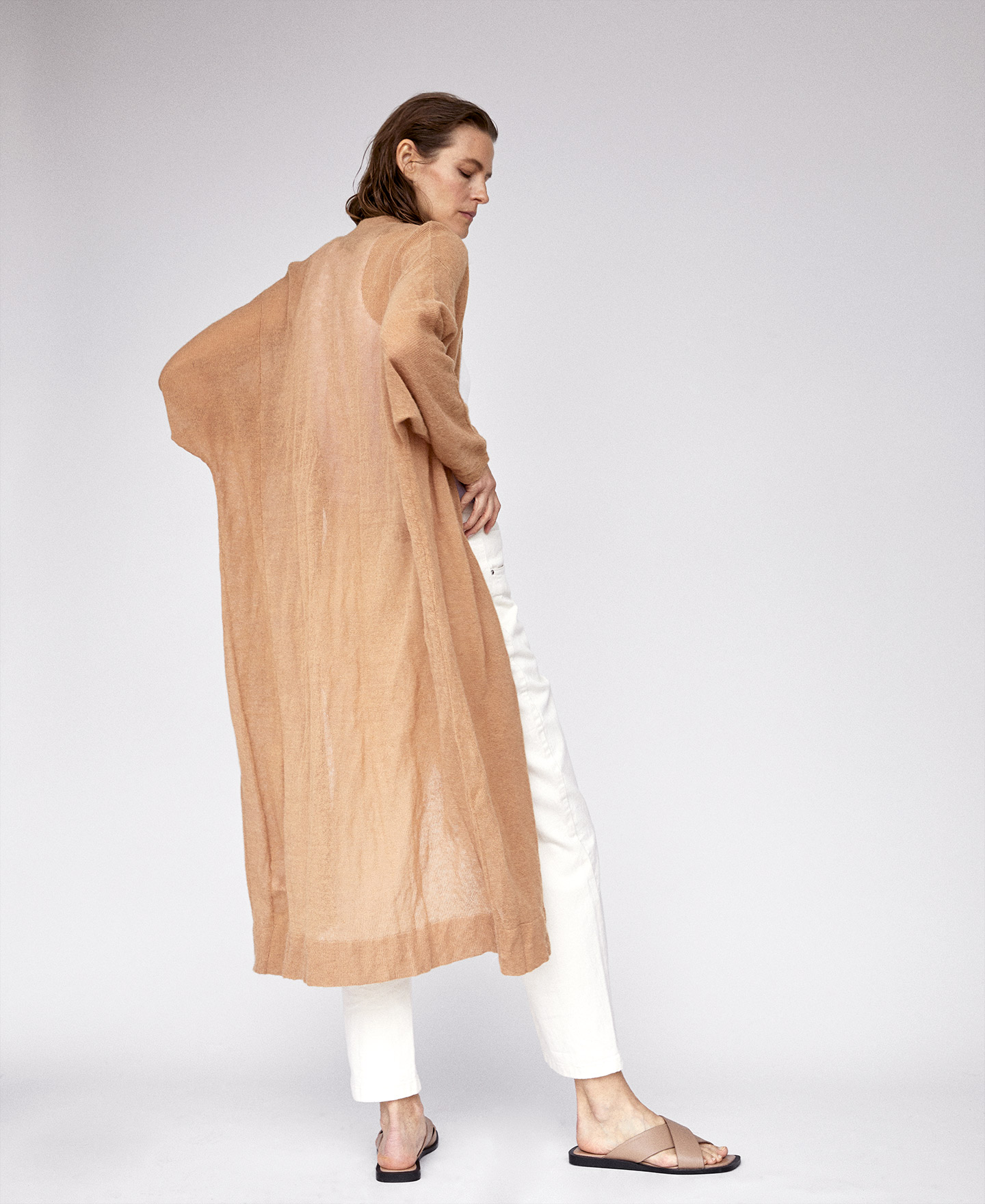 Merino and alpaca long cardigan image number 1