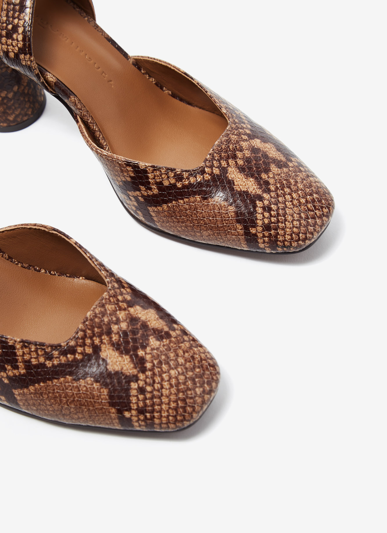 Leather open shoes with animal print image number 1