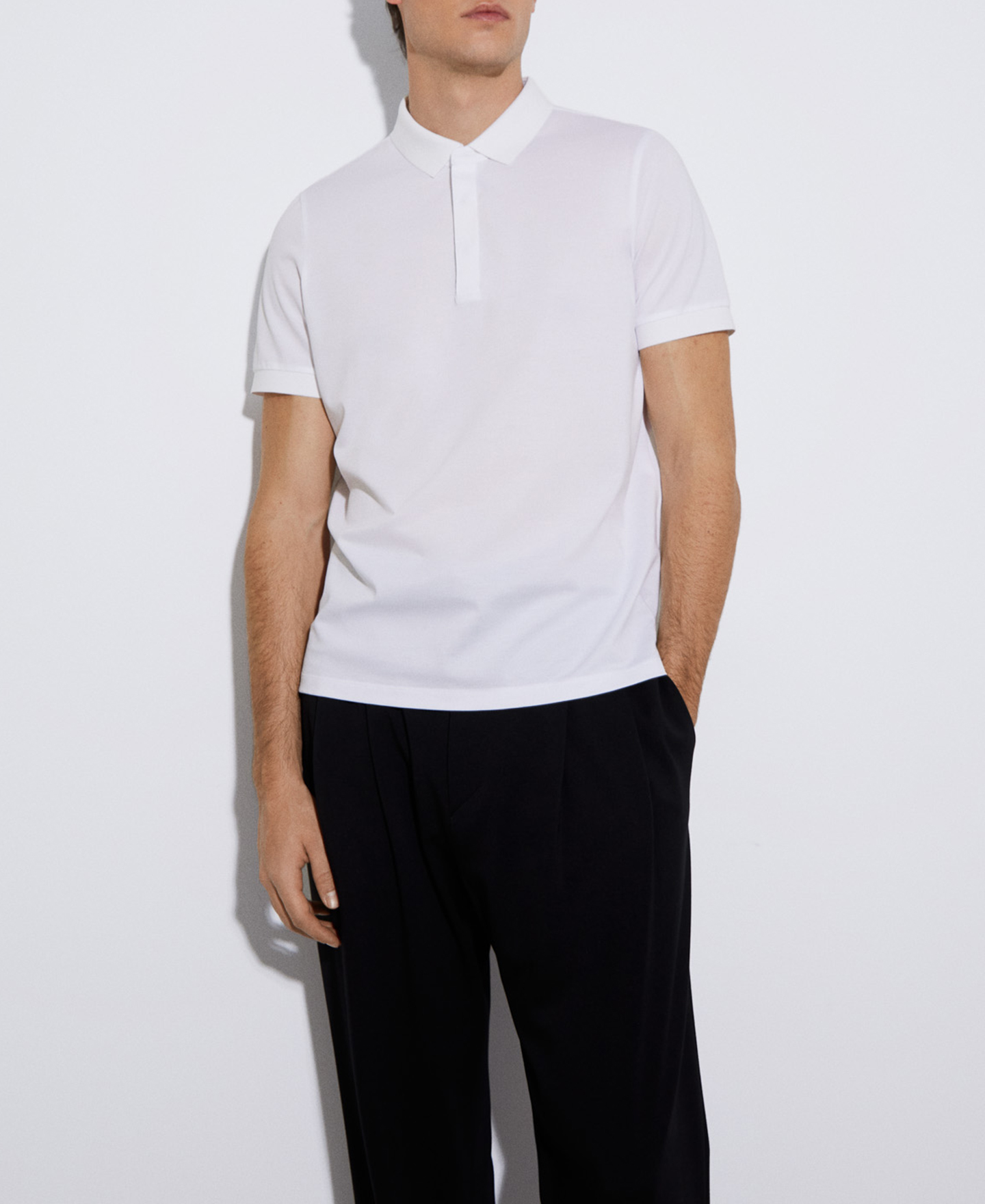 Structured cotton polo shirt image number 0