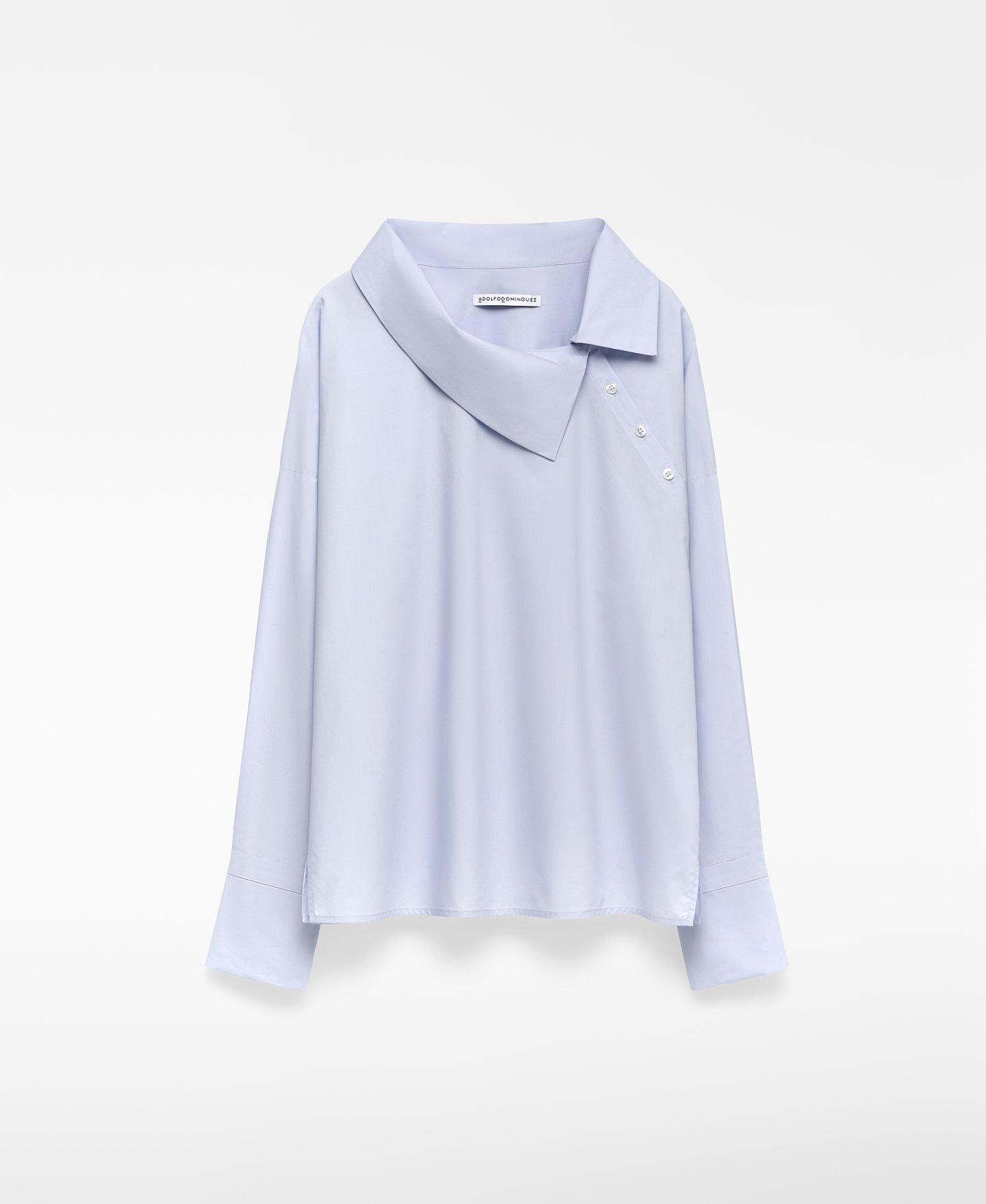 Camisa cuello solapa asimétrico mujer image number 4