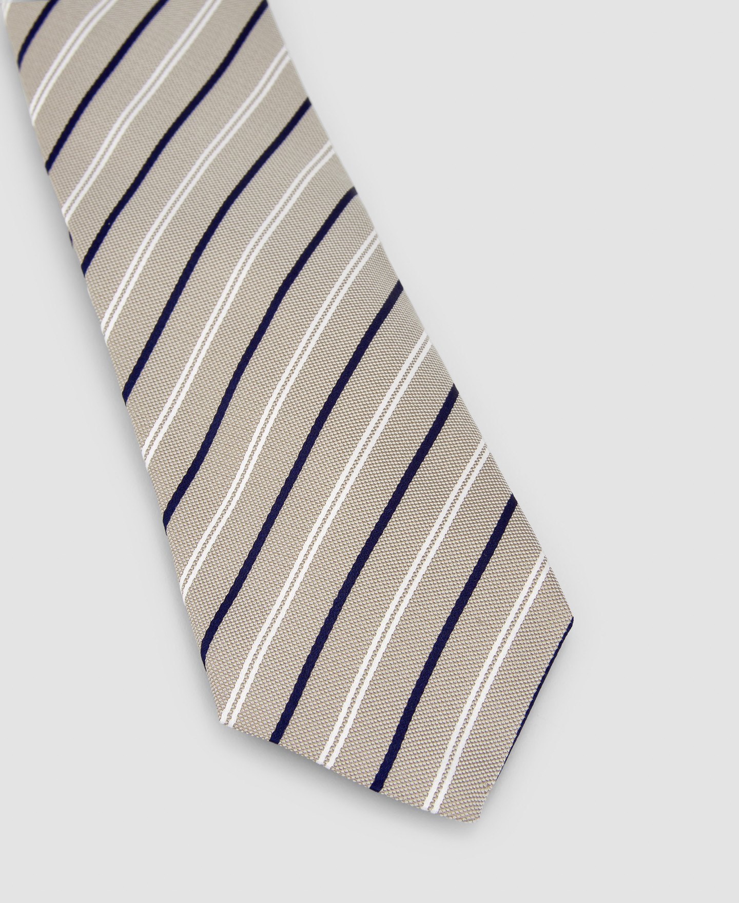 Striped narrow silk tie image number 1