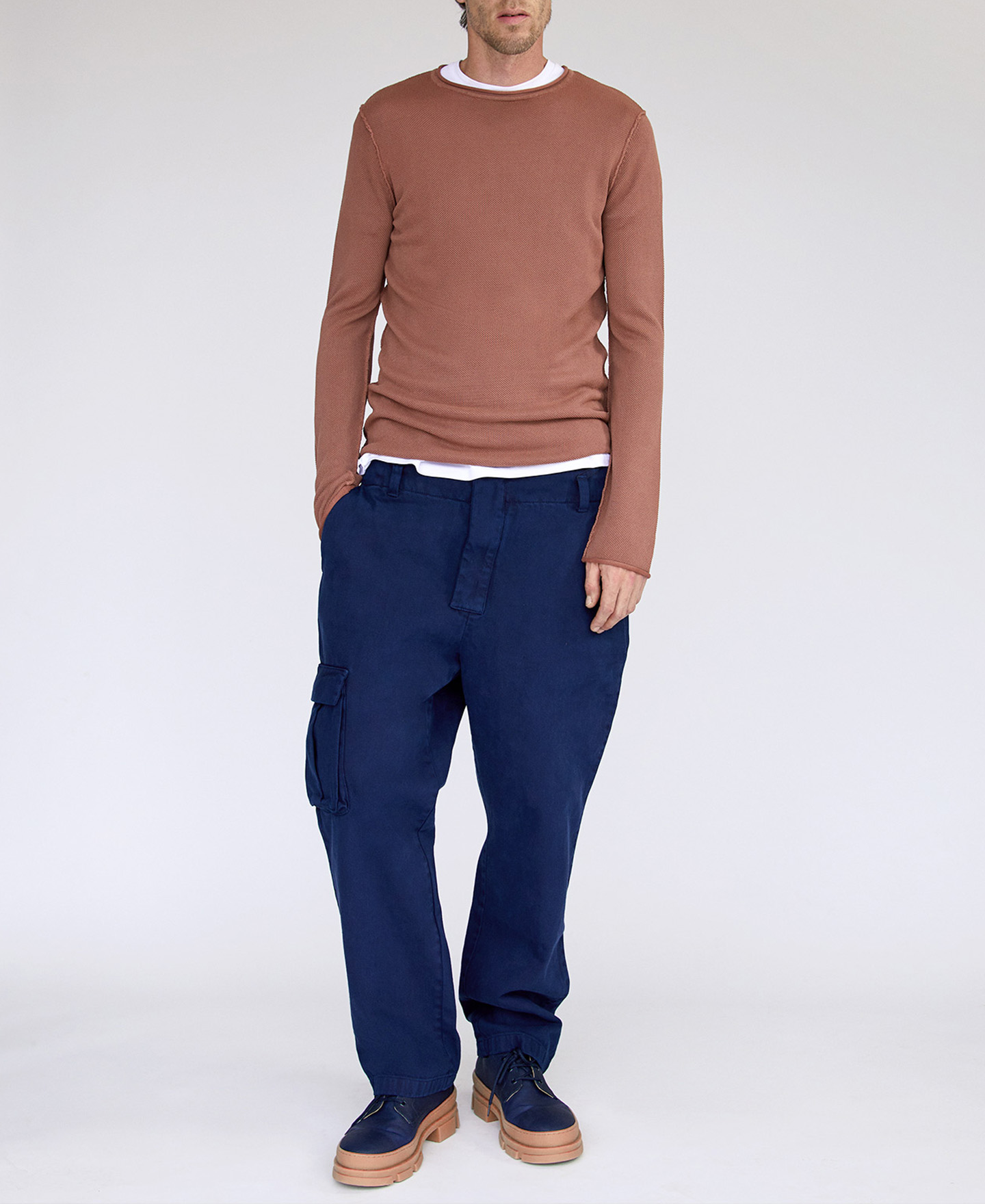 Viscose and cotton knitted T-shirt image number 1