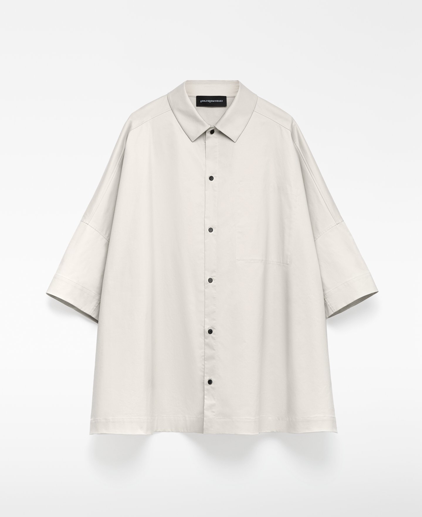 Camisa oversize algodón gris hombre image number 4