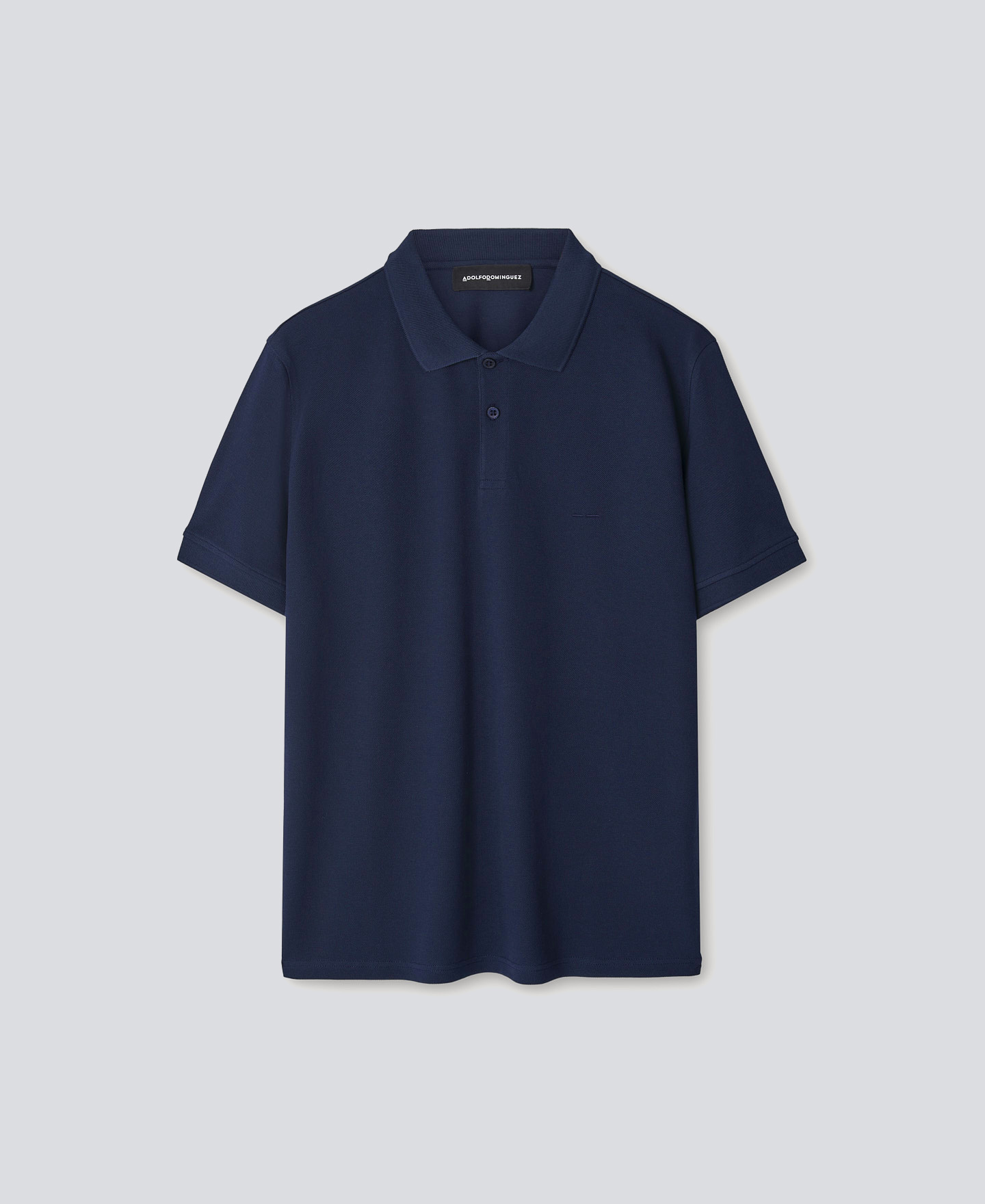 Polo piqué azul-marinho em algodão para homem image number 4