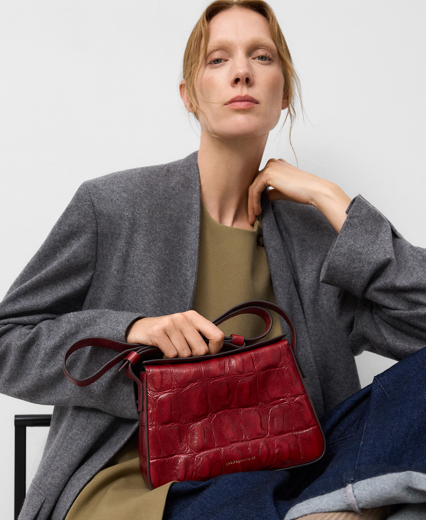 Mica croc-embossed mini bag woman image number 5