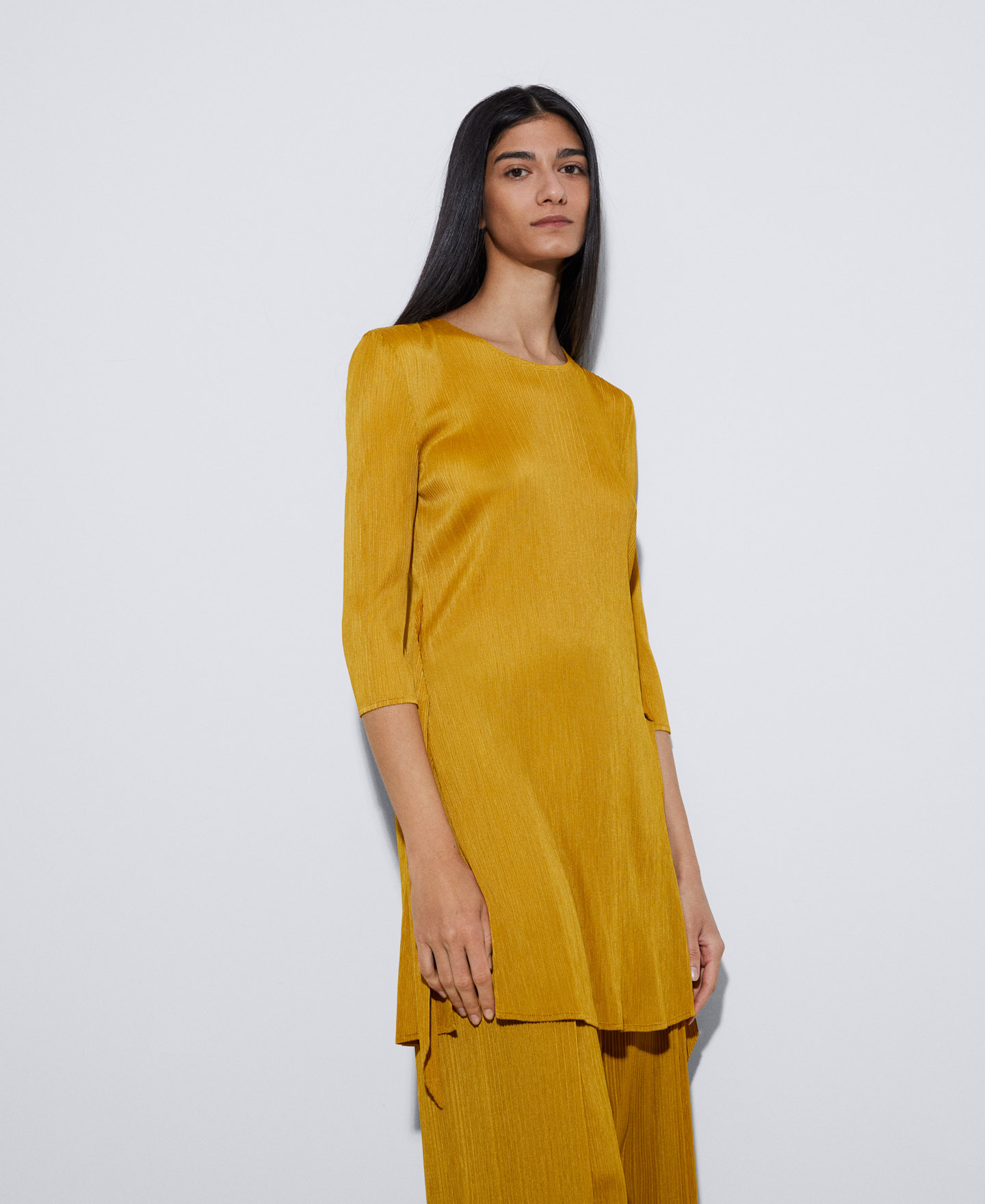 Recycled polyester crinkle blouse image number 0