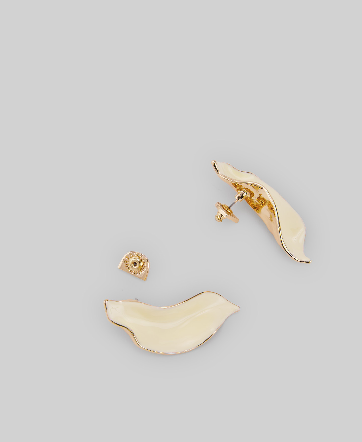 Metal leaf earrings woman image number 2