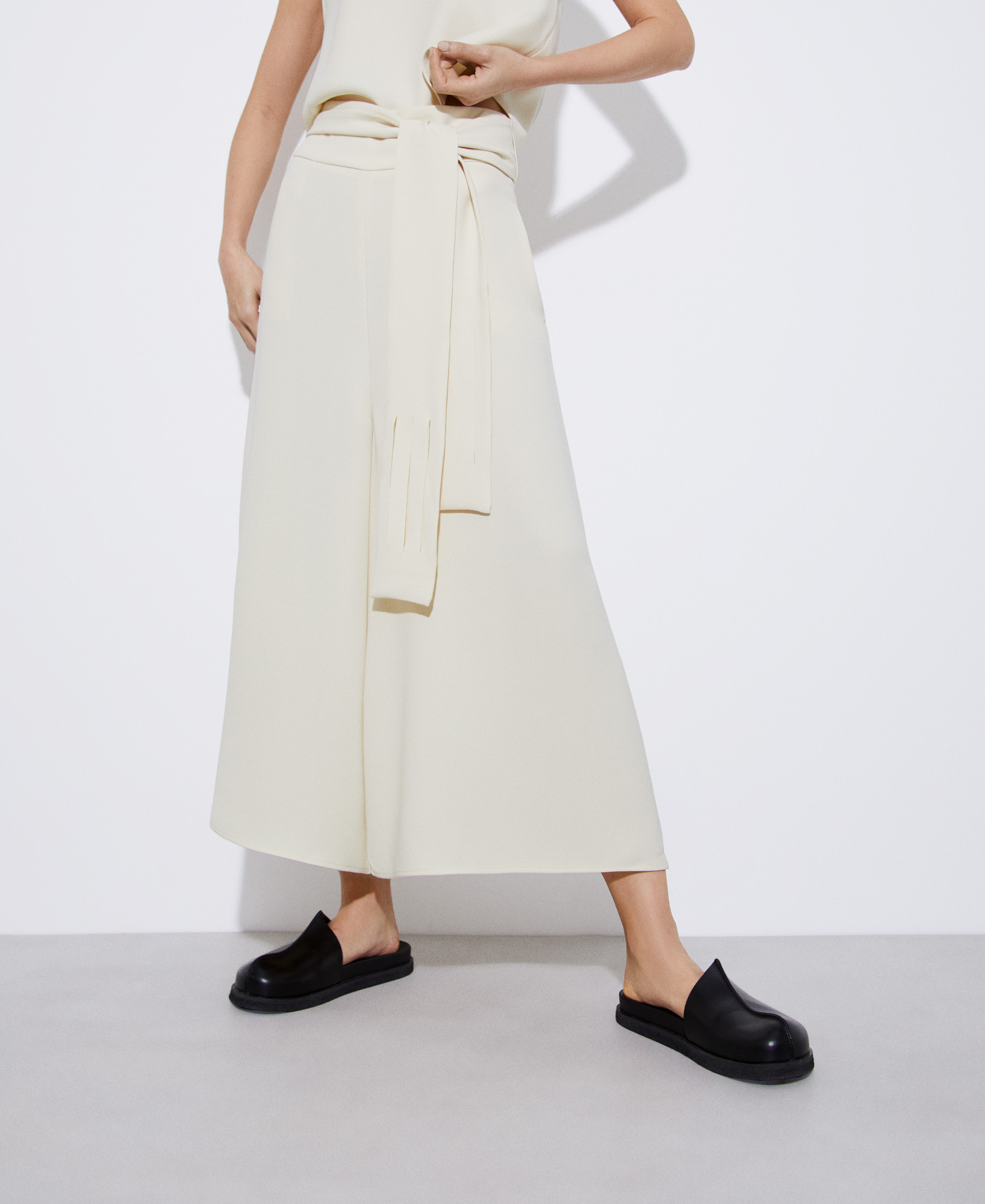 Recycled polyester palazzo trousers image number 0