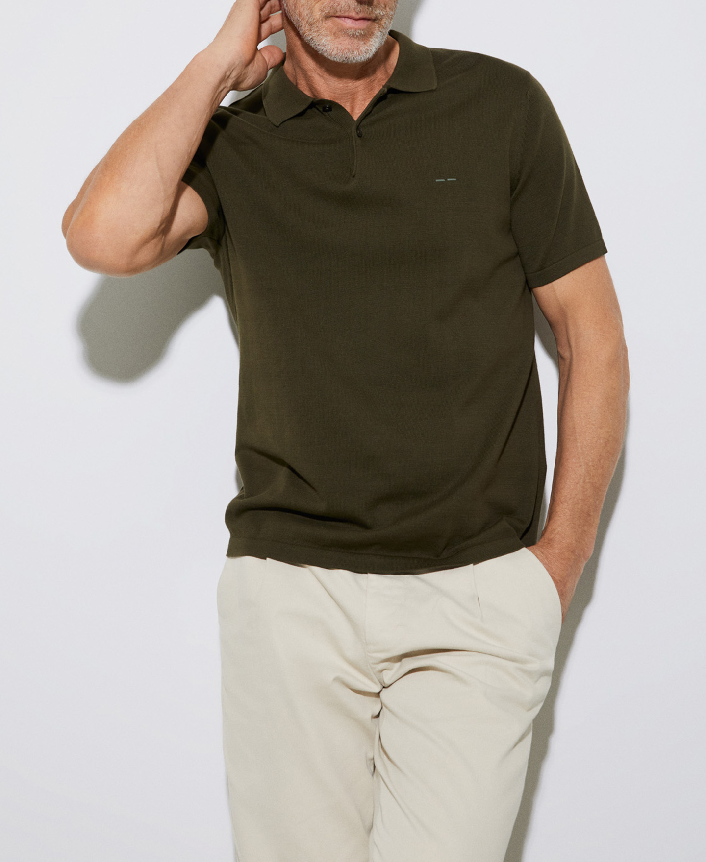 Two button organic cotton polo shirt image number 0