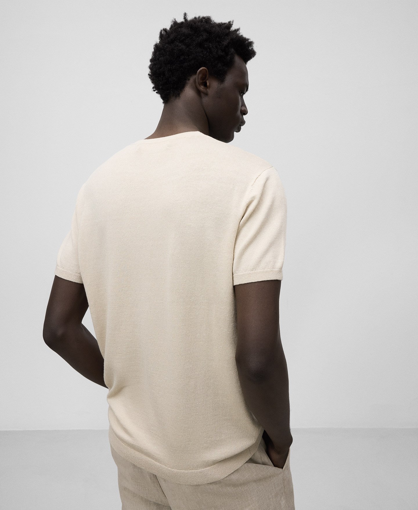 リネンブレンド ニットTシャツ image number 2