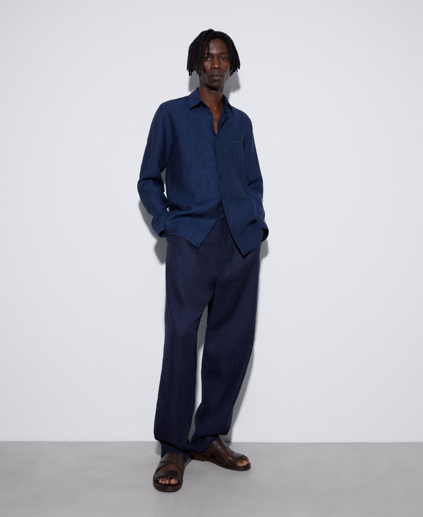 Long sleeve linen shirt image number 1
