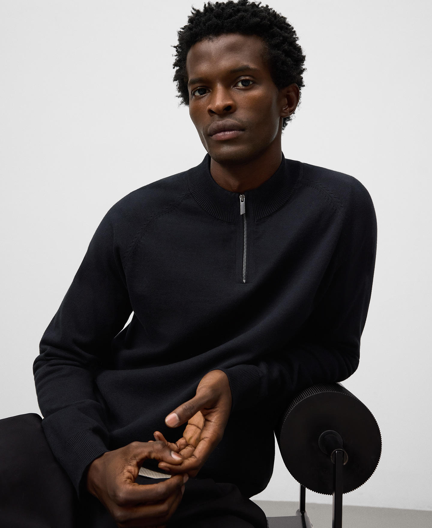 Half-zip perkins collar sweater man image number 3