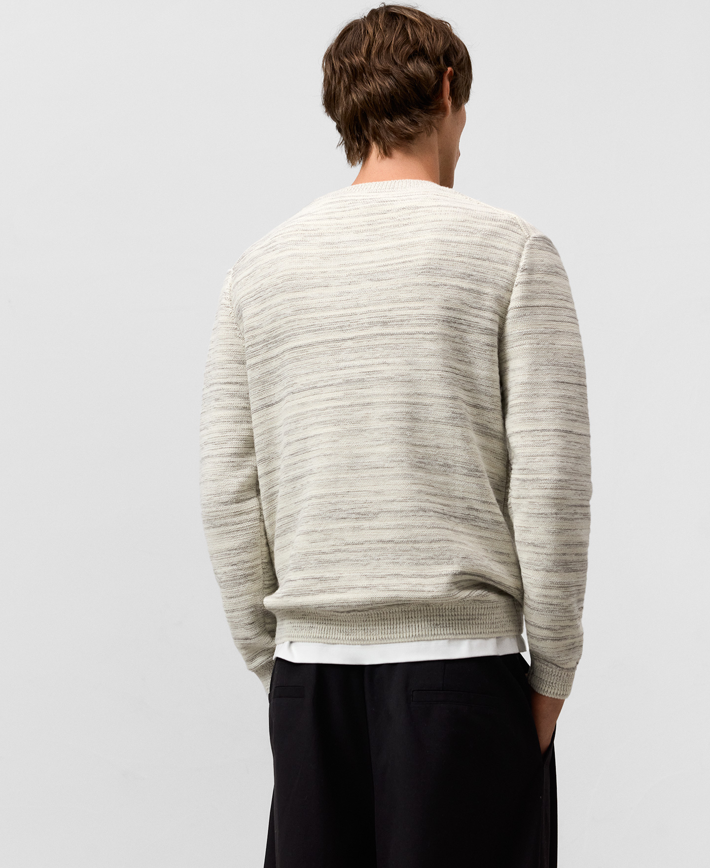 Crew collar marled sweater man image number 2