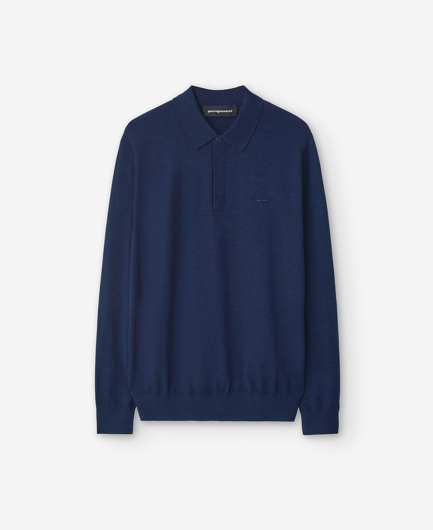 Polo lana merino azul marino para hombre image number 4