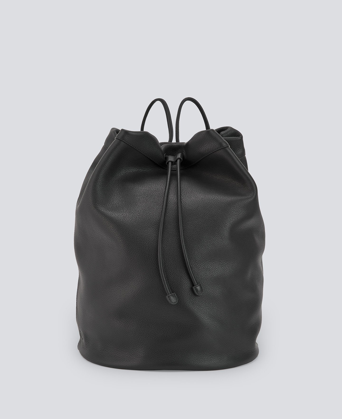 Black leather backpack man image number 0