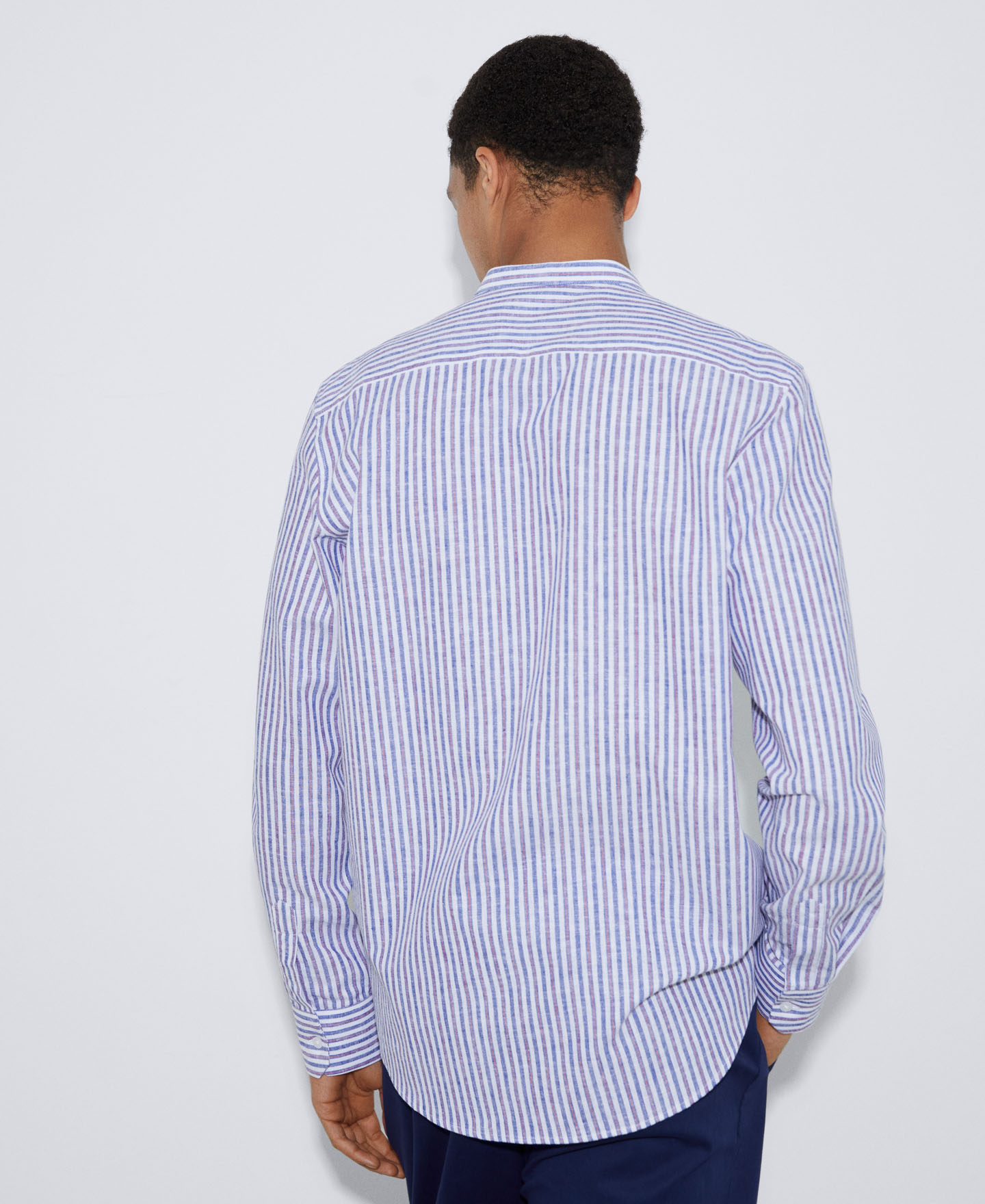 Organic cotton mandarin collar shirt image number 2