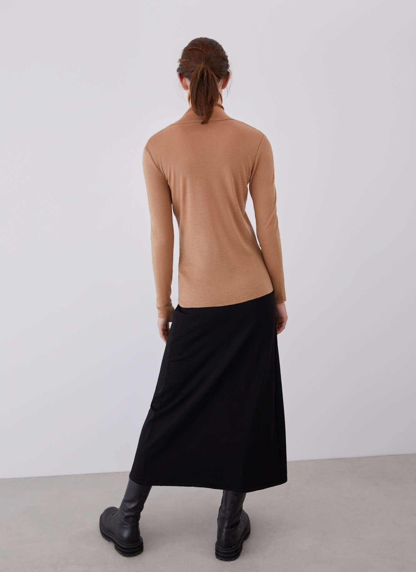 Merino wool sweater with high collar image number 1
