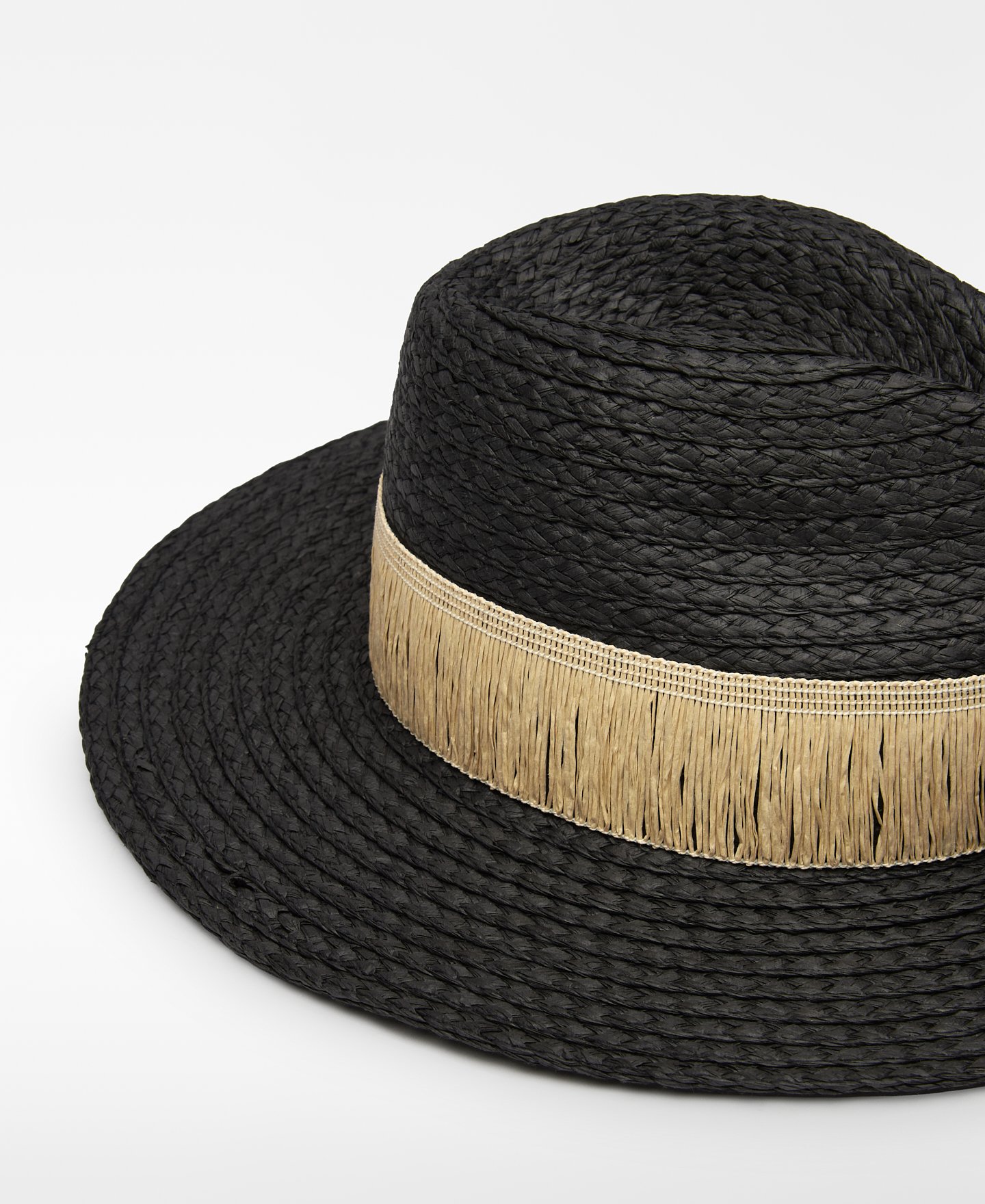 Two-tone raffia texture hat image number 2