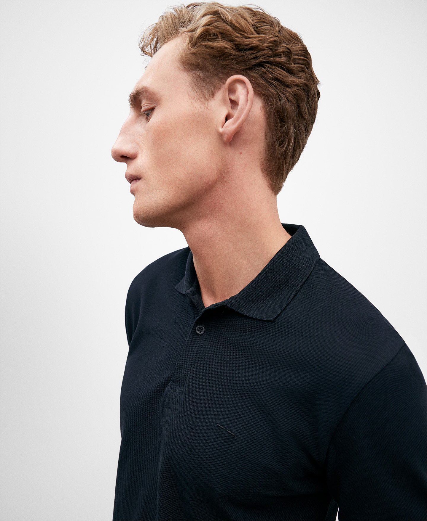 Polo piqué en coton noir homme image number 3