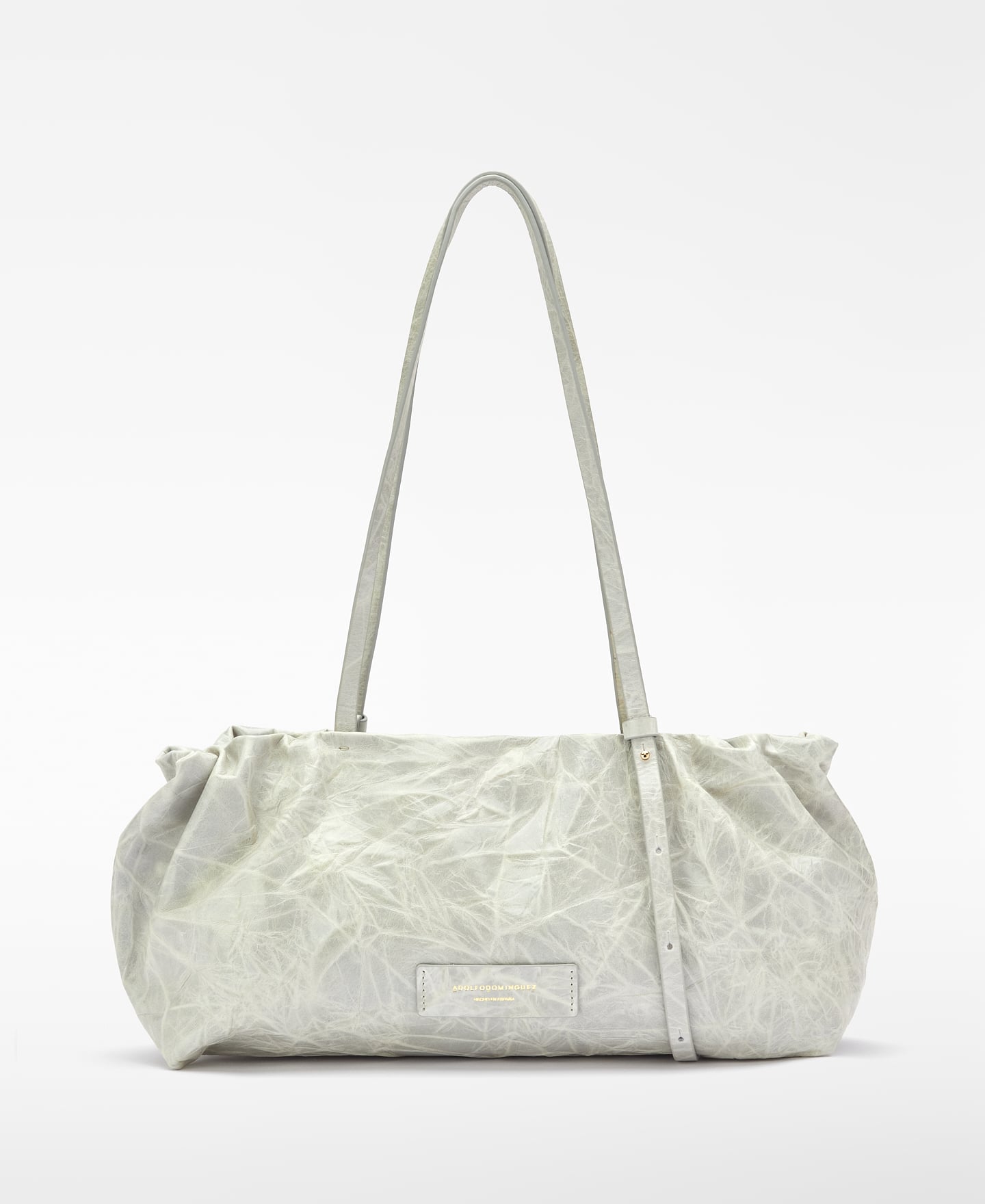 Bolsa de ombro maxi de couro rachado Doce image number 0