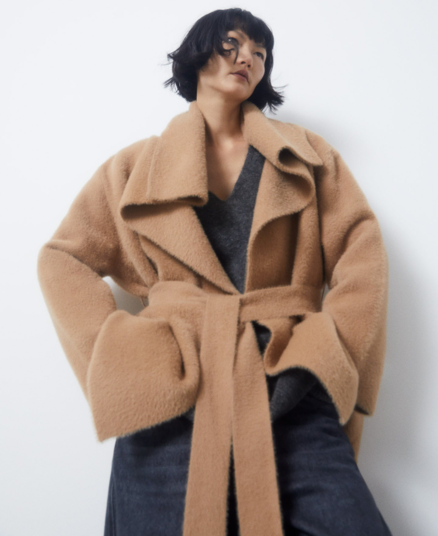 Oversize funnel collar jacket image number 0