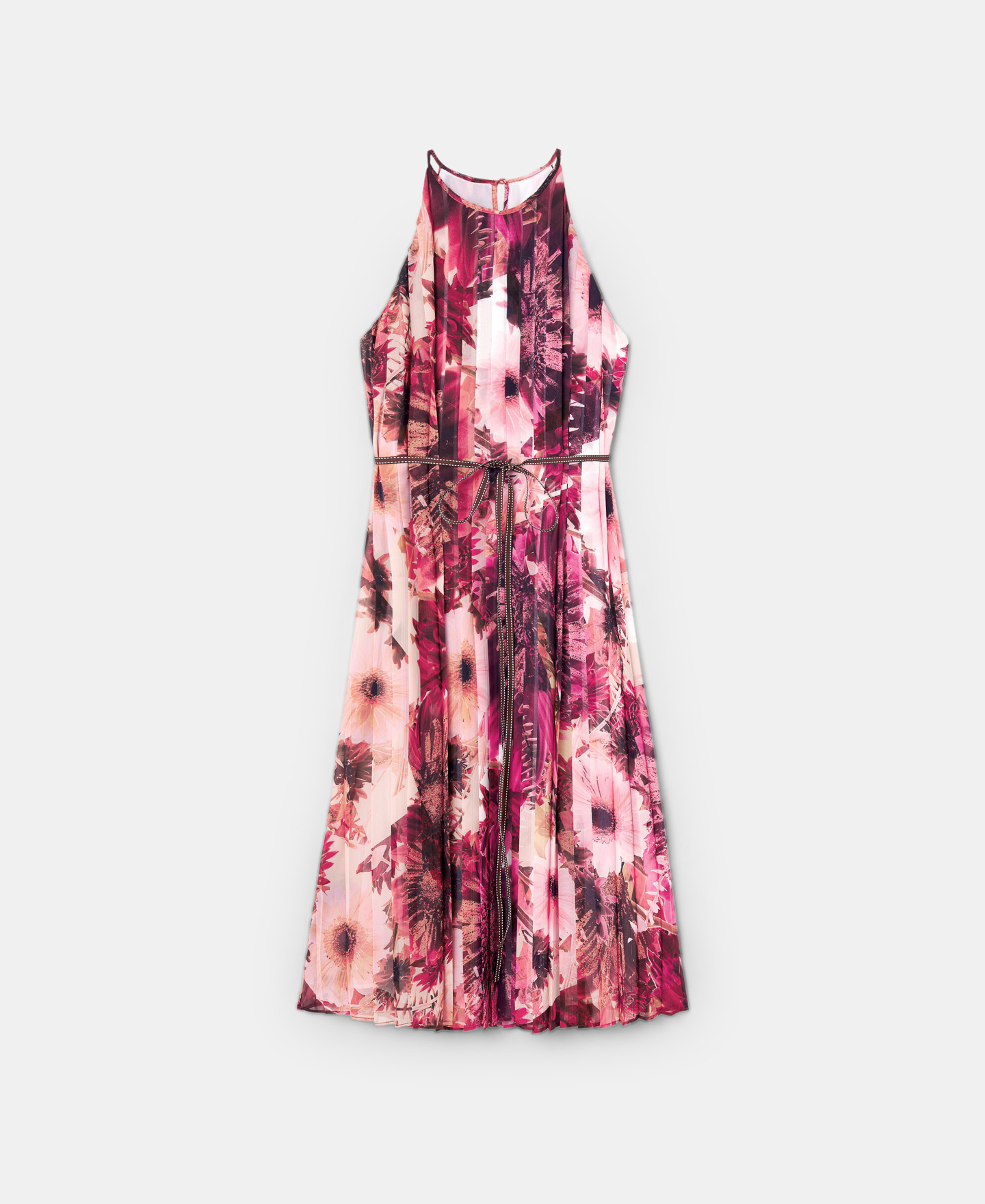 Vestido estampado escote halter image number 4