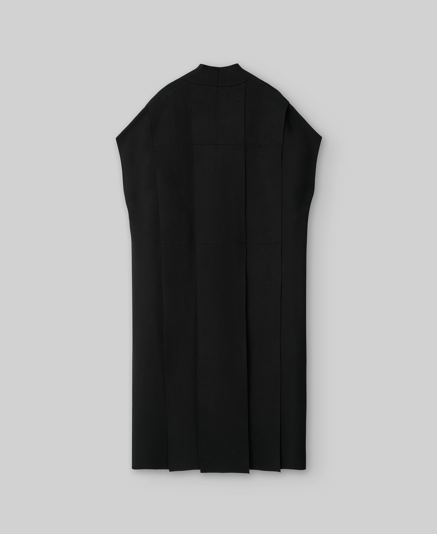Black knit long vest woman image number 5