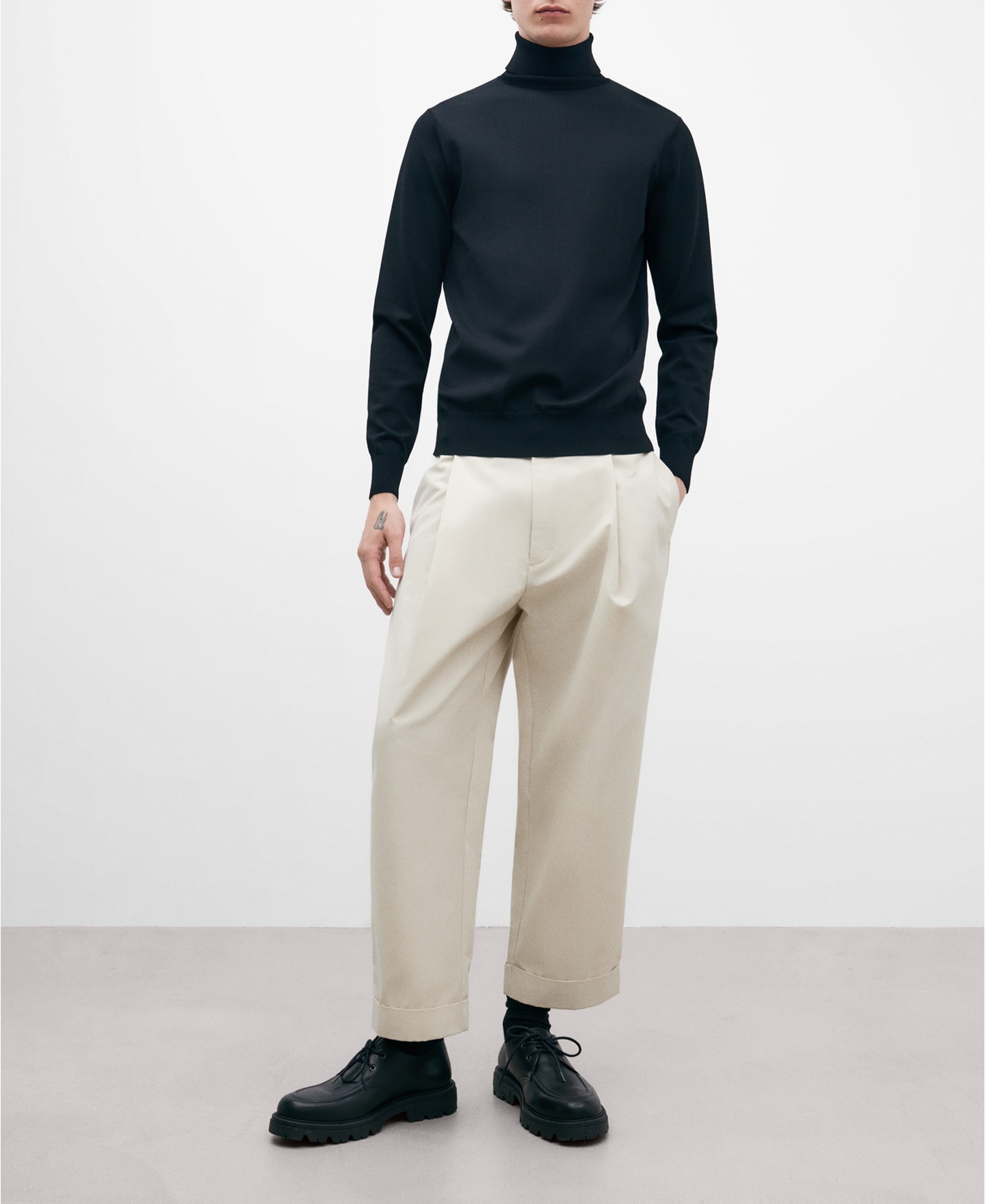 Black turtleneck sweater image number 1