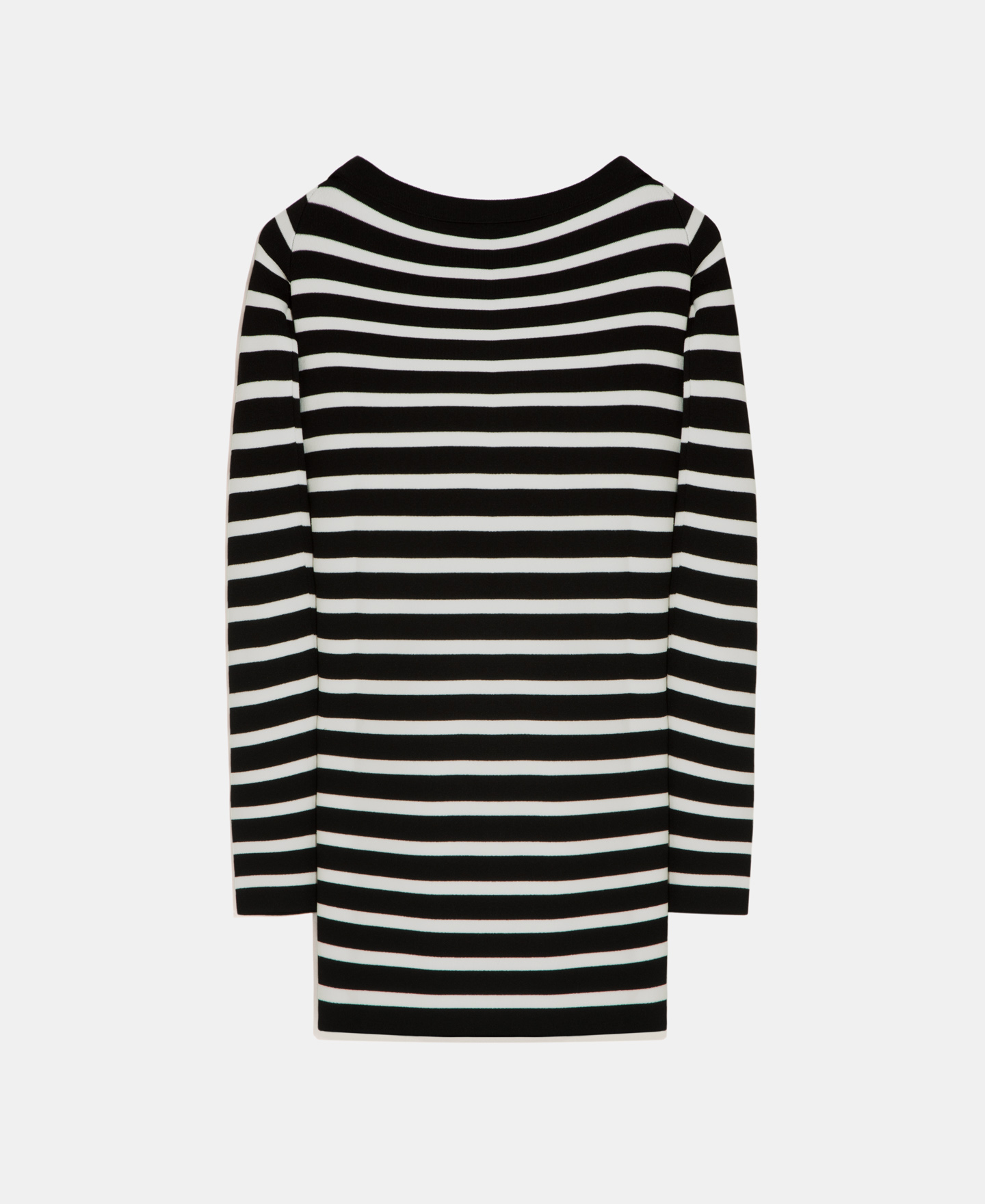 Striped sweater with straight neckline image number 5