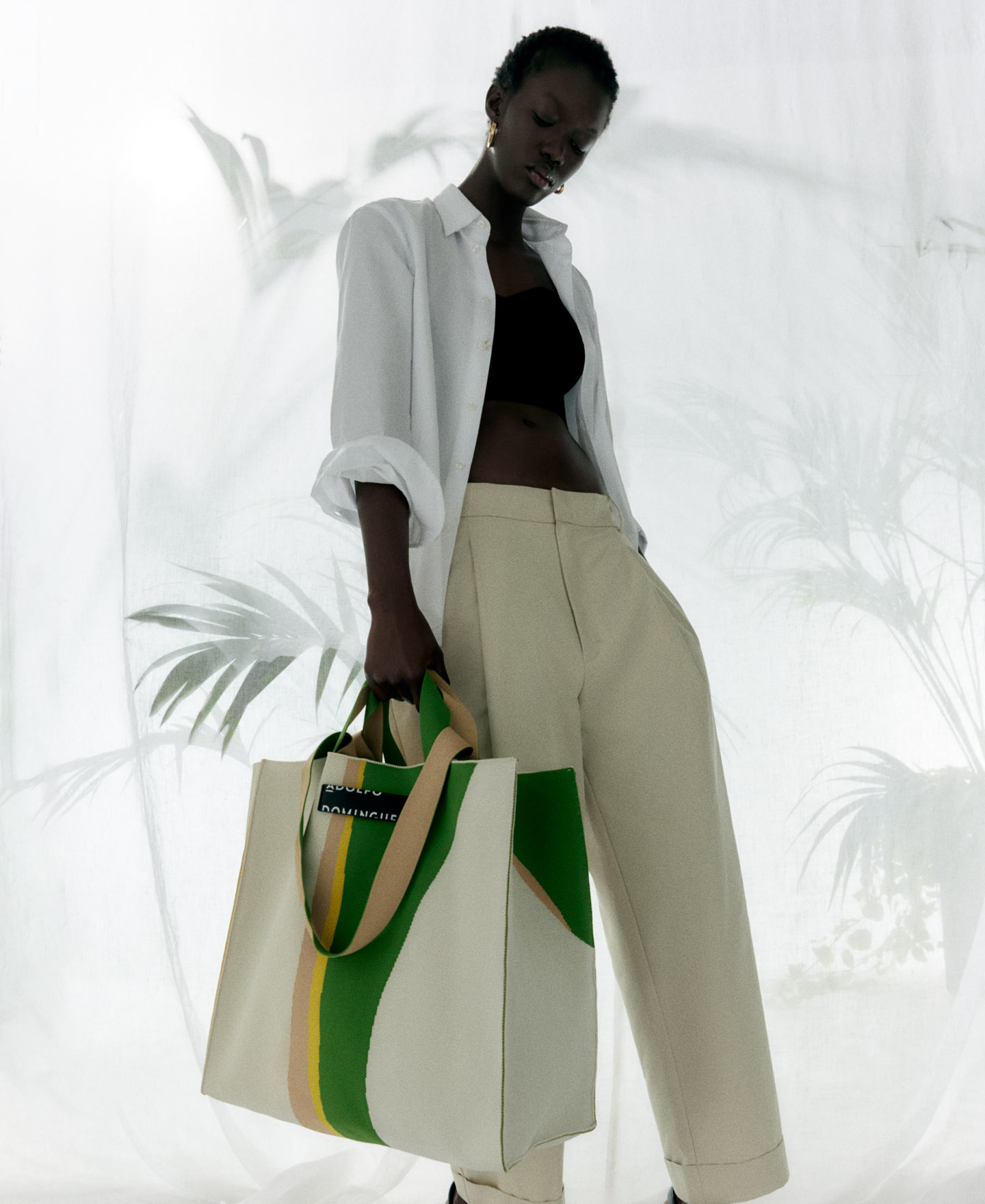 Maxi shopper en punto estampado image number 5