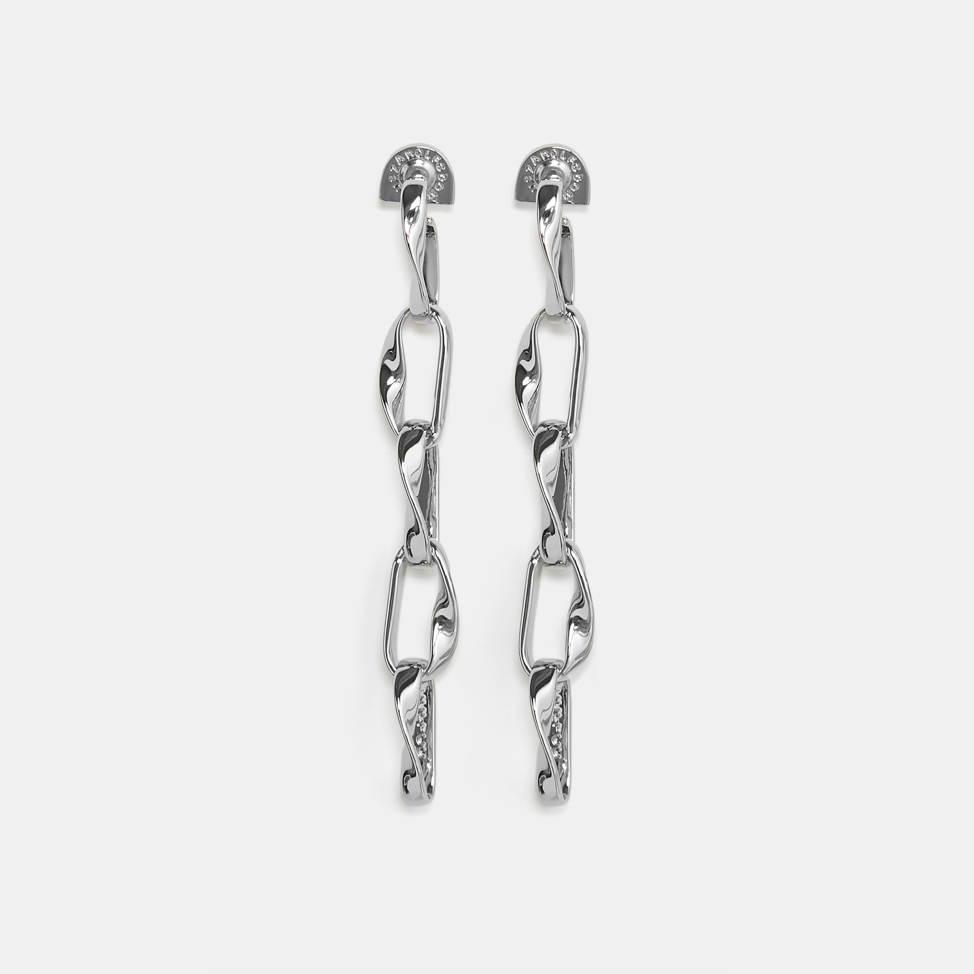 Pendientes largos eslabones imperfectos image number 0
