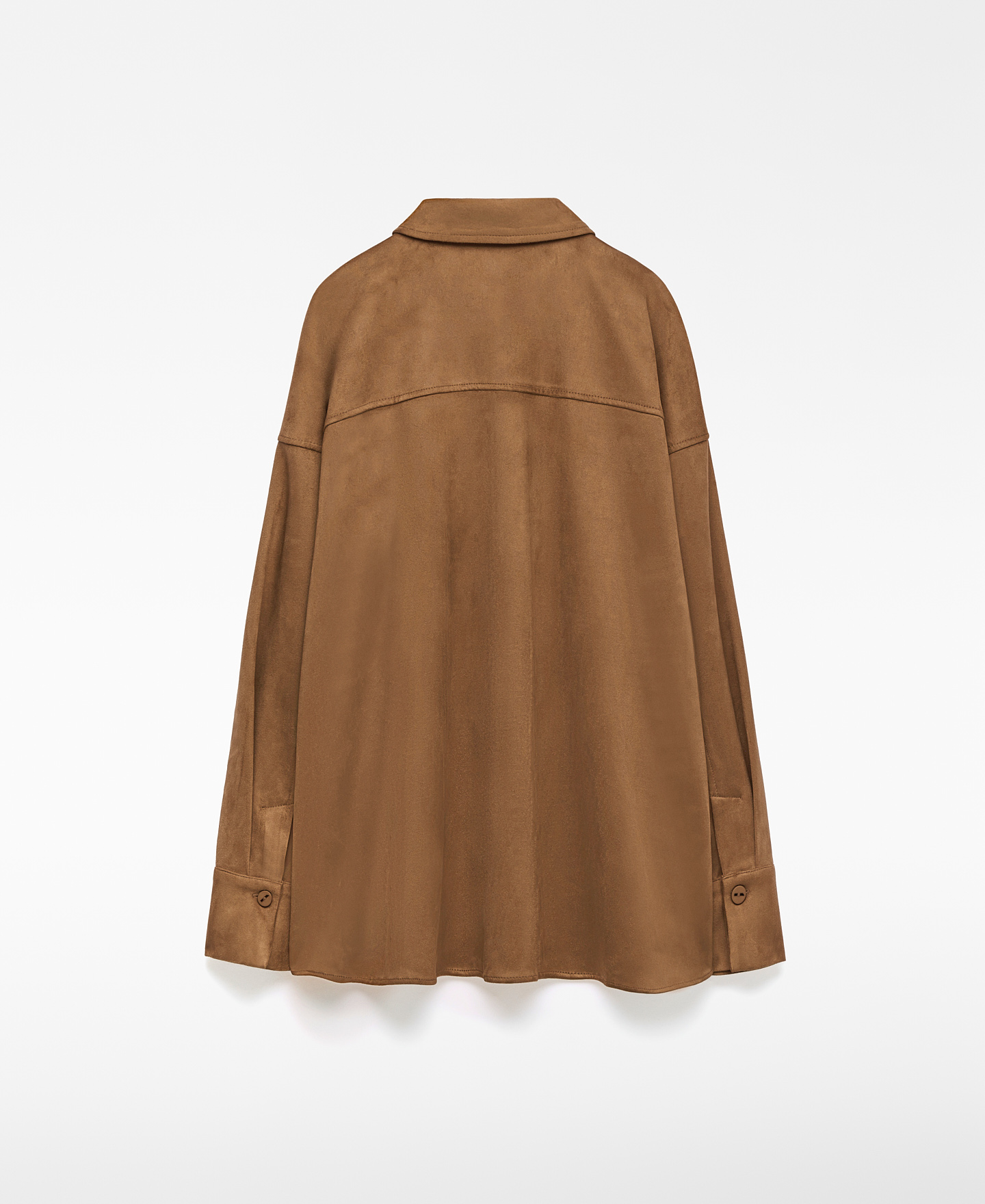 Faux suede overshirt woman image number 5