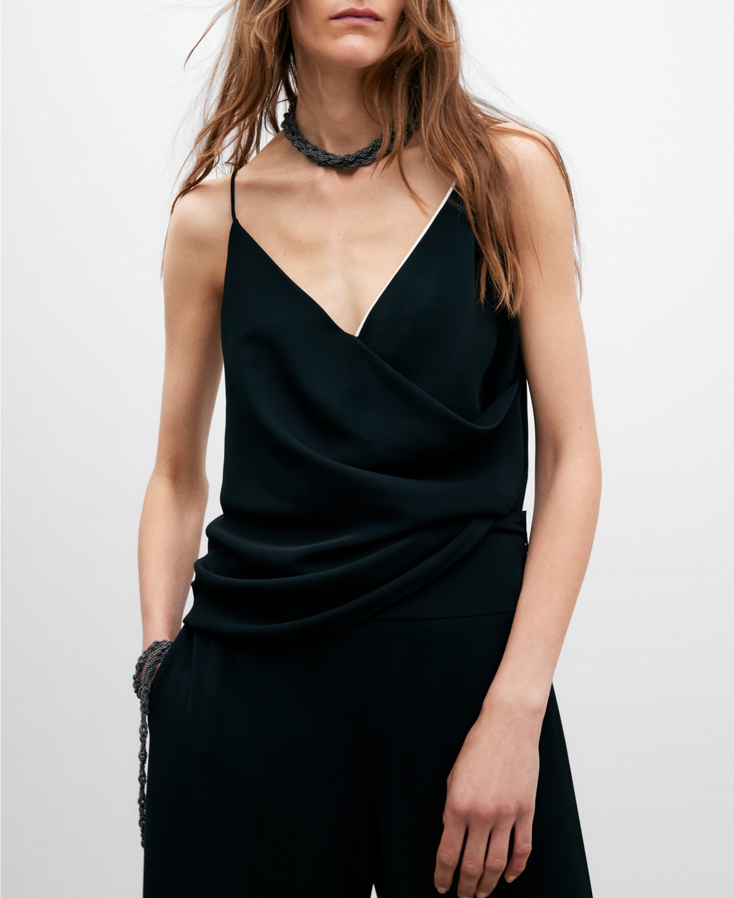 Draped top with straps image number 0