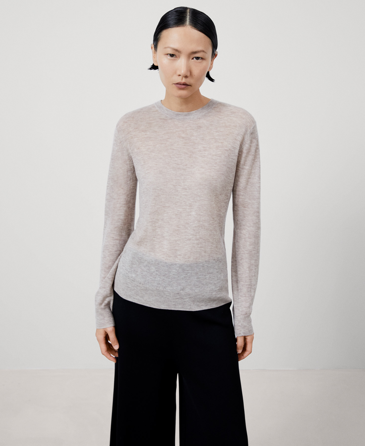 Merino wool crew neck sweater image number 0