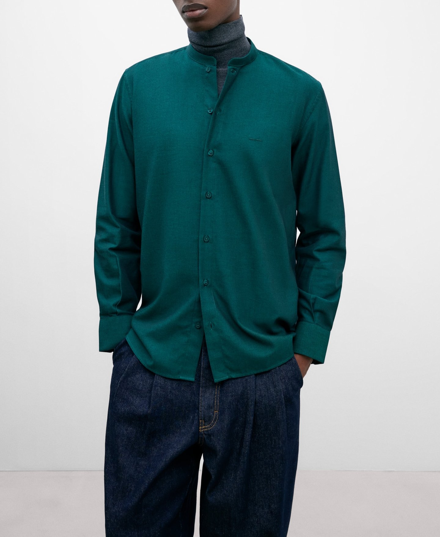 Camisa cuello Mao en algodón para hombre image number 0