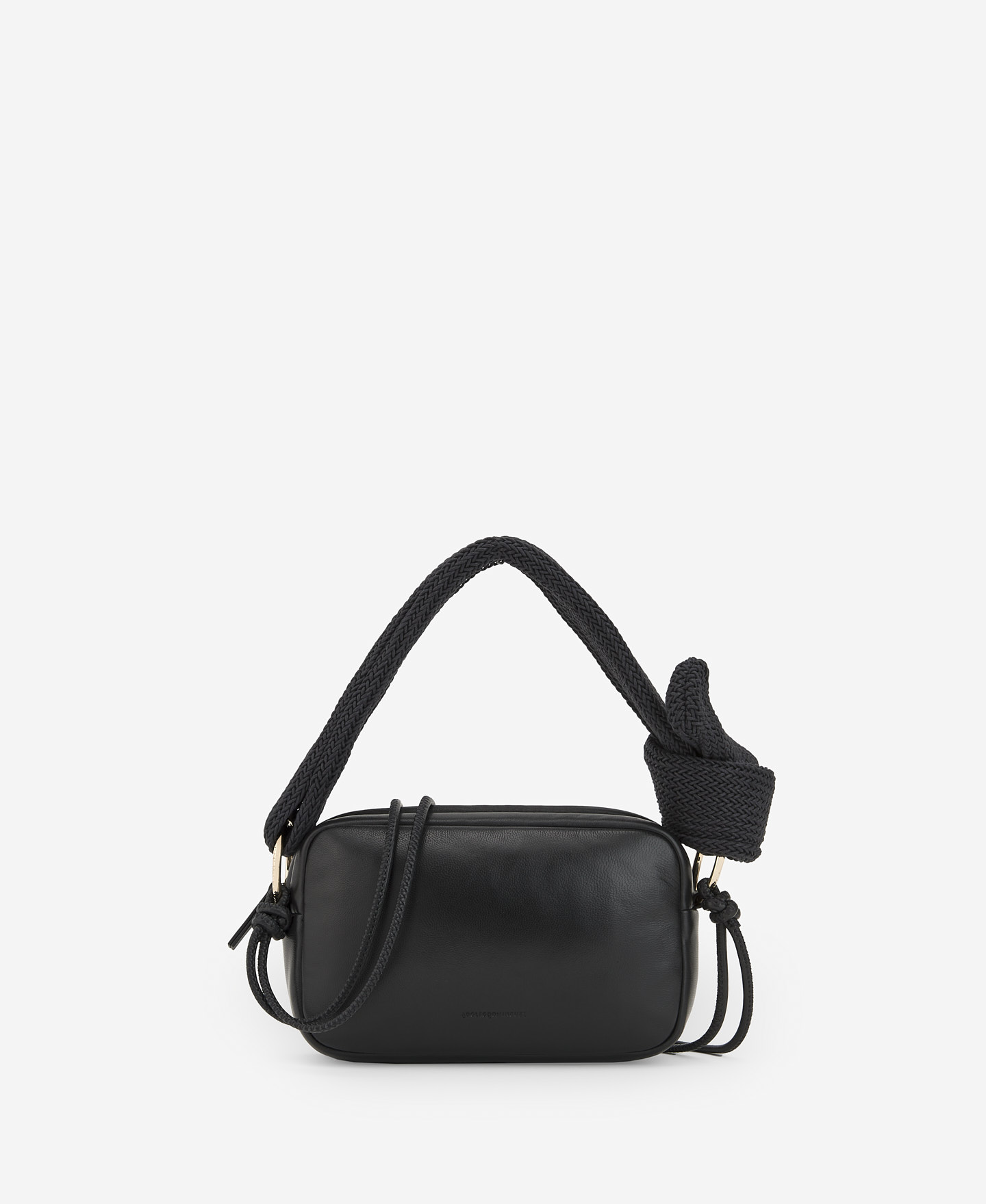 Bandolera negra top piel mujer