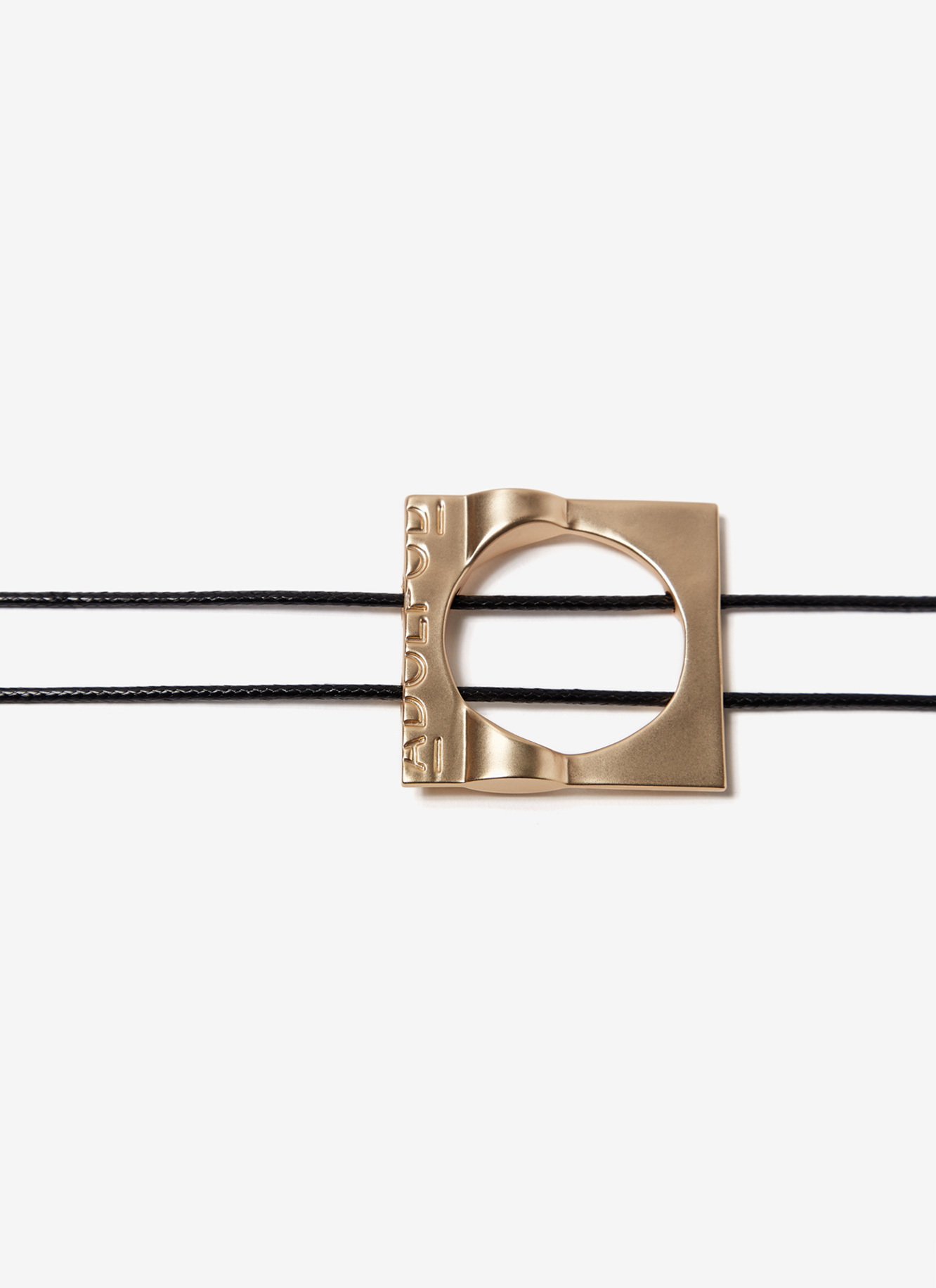 Long necklace with squared metal pendant image number 1