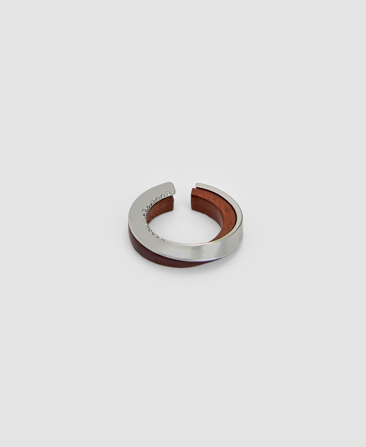 Metal and wood twist motif ring image number 0